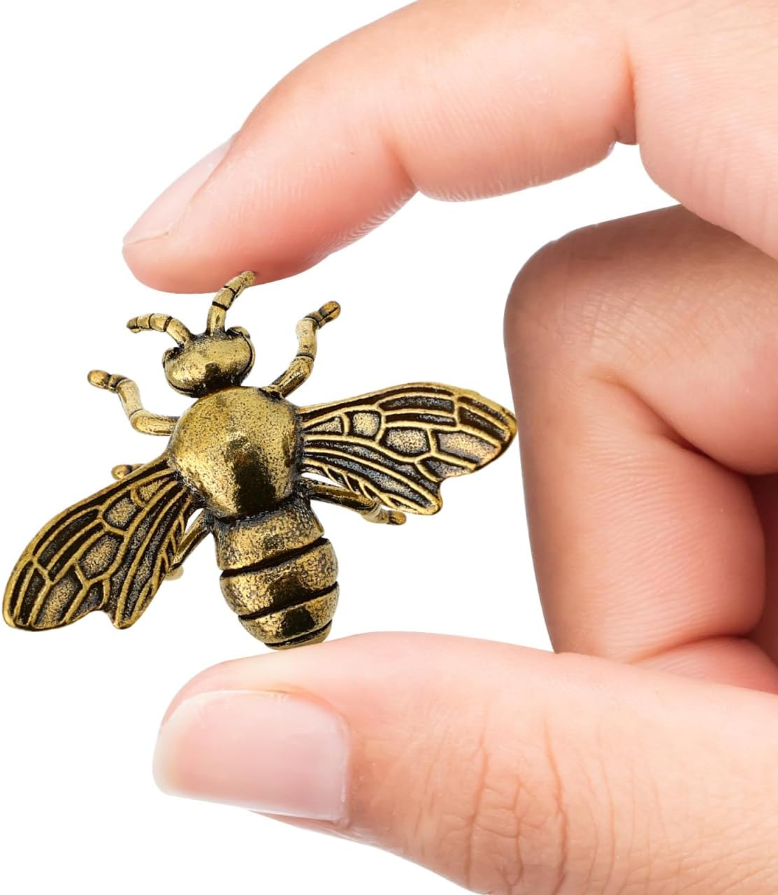 Brass Bee Adornment Small Bee Decor for Desktop Brass Craft Figurine with Flat Bottom for Stability Unique Home Decoration image number 3