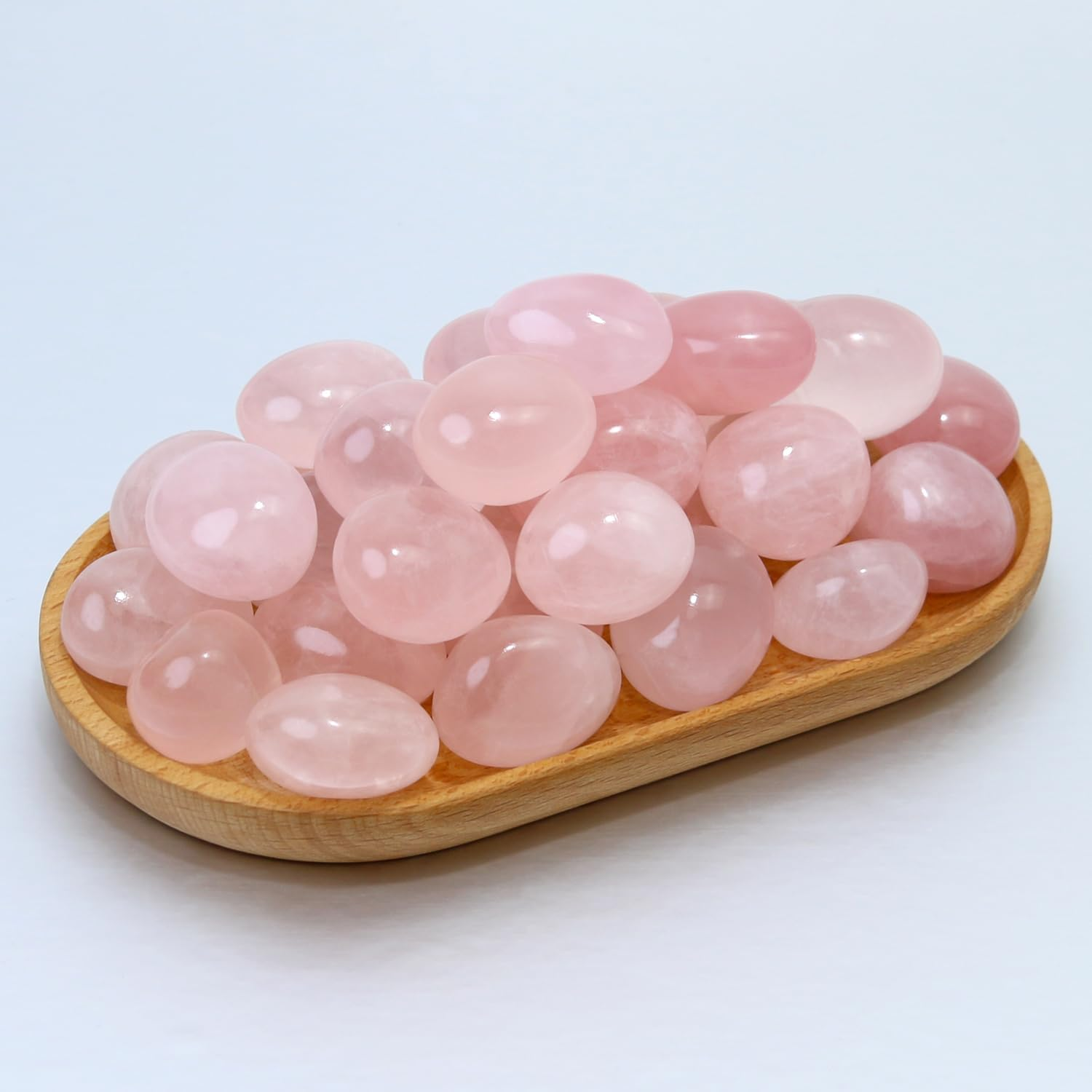 10 Packs of Brazilian Tumbled Polished Natural Rose Quartz Stones, Crystals and Healing Stones Quartz Bulk for Wicca, Reiki, Healing Energy, Chakra Stones, Witchcraft Supplies image number 4