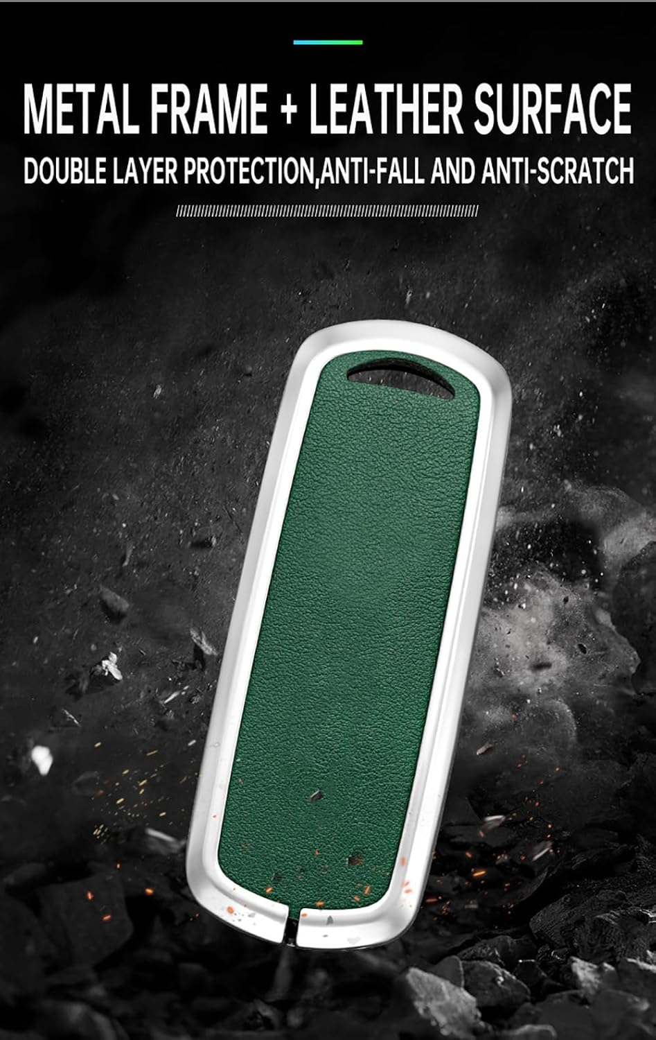 Ontto Metal Car Key Fob Cover Fit for Mazda 2 3 5 6 BL BM GJ Atenza Axela Demio CX3 CX-5 CX5 CX7 CX-9 CX8 2/3/4 Buttons Leather Key Case Shell Key Holder Bag Keyring Keychain Accessories Silver-Green - Black-Borwn image number 5