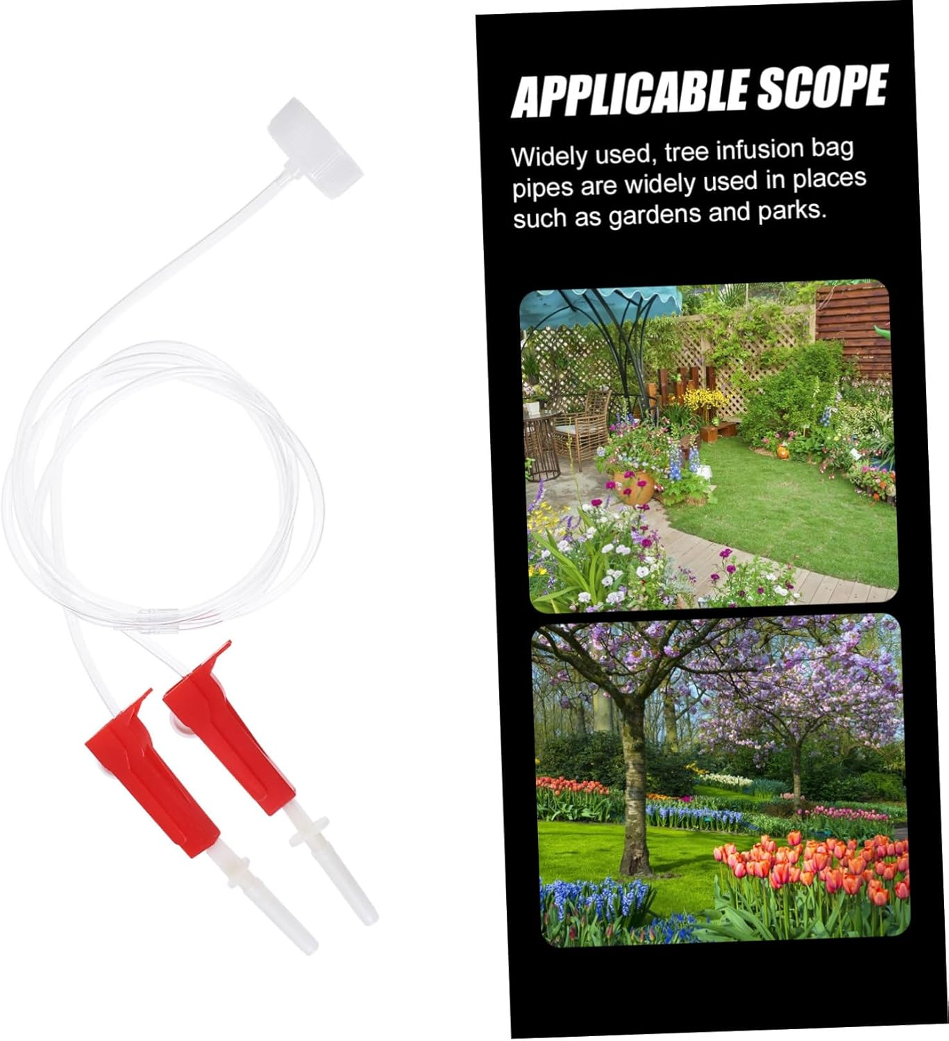 Tree Infusion Bag Tube Drip Irrigation Supplies for Garden 6Pcs Plastic Drip System with Cap and Dual Outlet for Tree and Plant Watering image number 6