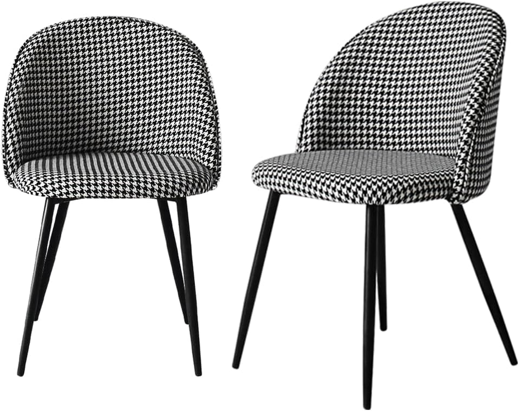 LEVEDE Dining Chairs, Set of 2 Reading Seating, Velvet Kitchen Chairs, Chic Nursing Seats, Home Furniture for Dining Room, Living Room, Cafe, Meeting Room, Load up to 150Kg (Black)