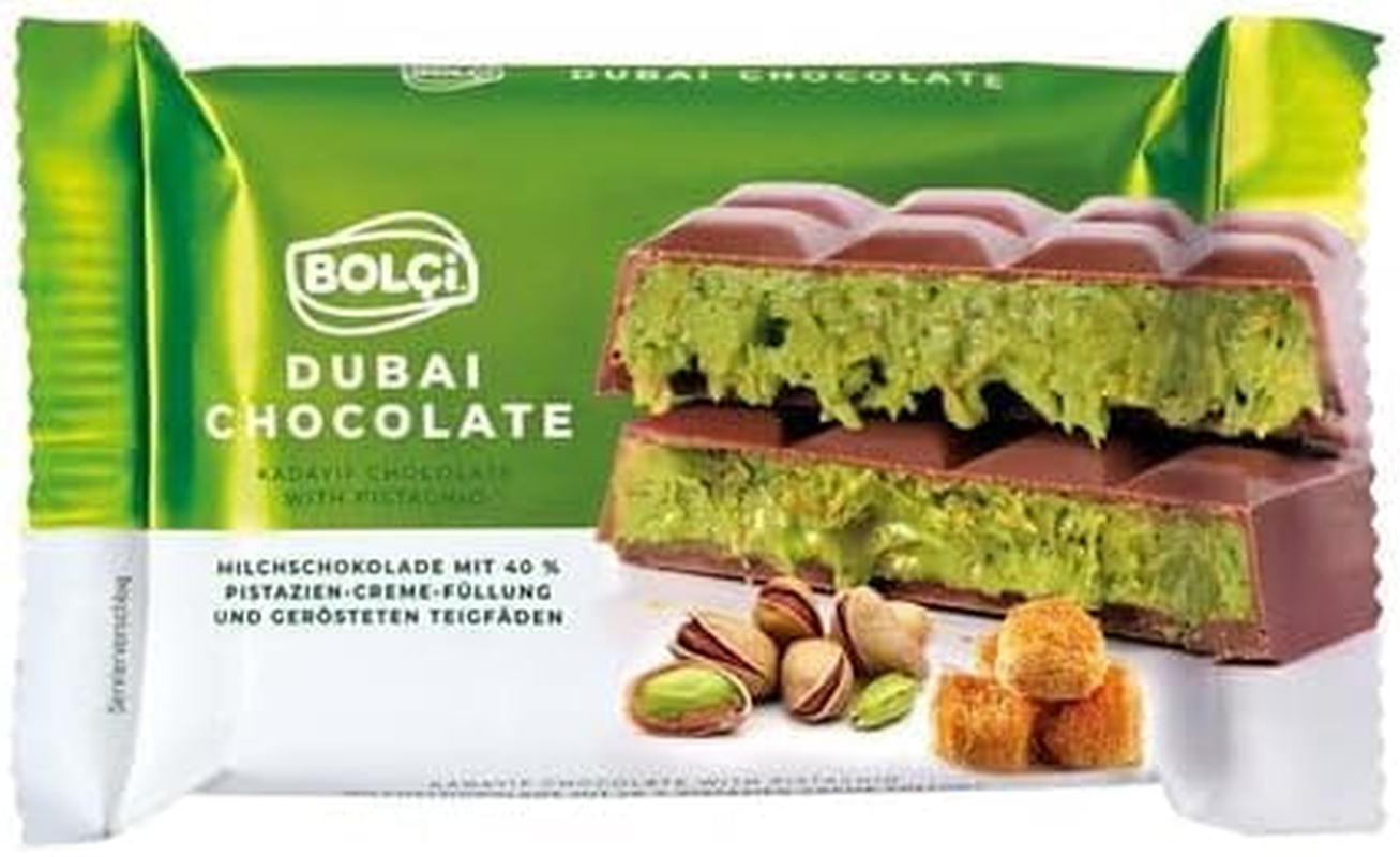 Bolci Dubai Chocolate with Pistachio Kadayif Filled Milk Chocolate, 65 Gr