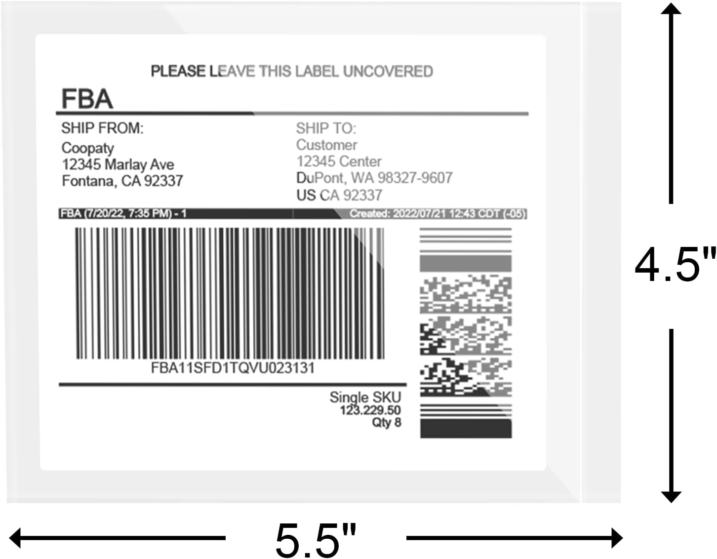 Coopaty 4.5" X 5.5" Packing List Envelope, Shipping Label Pouch, Clear Adhesive Packing List Pouches for Invoice/Documents/Labels (100 Pack) image number 3