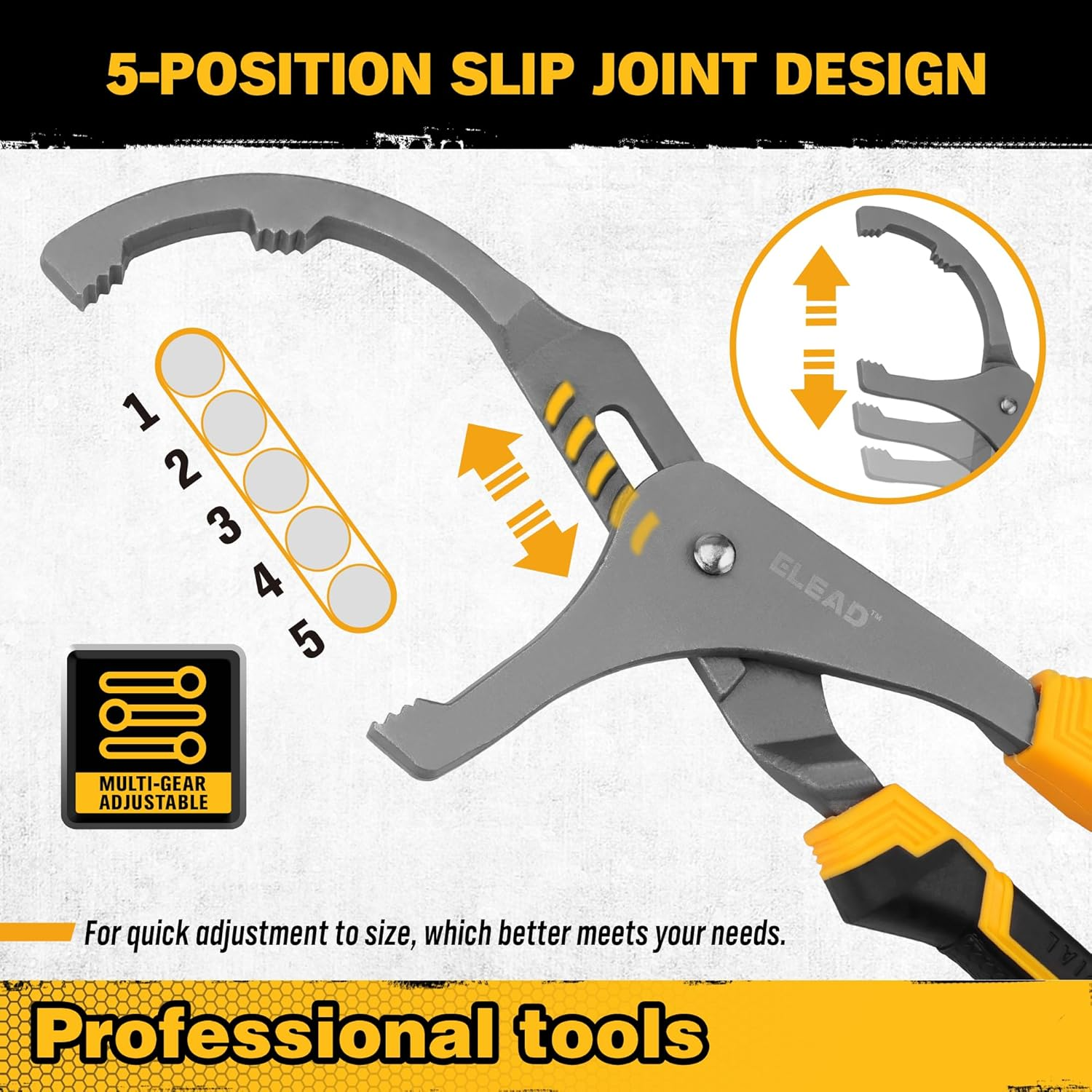 ELEAD Adjustable Oil Filter Wrench Set - 9" & 12" Oil Filter Pliers Oil Filter Removal Tools for Cars, Trucks, Motorcycles - Durable Carbon Steel, Ergonomic Grip, Easy Access Design image number 2