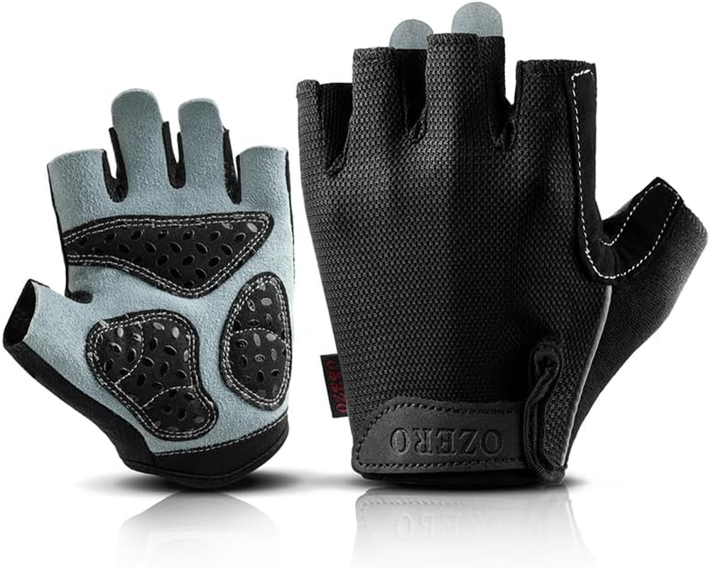 OZERO Fingerless Cycling Gloves for Men Women Silicone Anti-Slip and Shock-Absorbing Mountain Bike Gloves, Breathable Half Finger Gym Glove for MTB, Workout, Riding, Motorcycles image number 2
