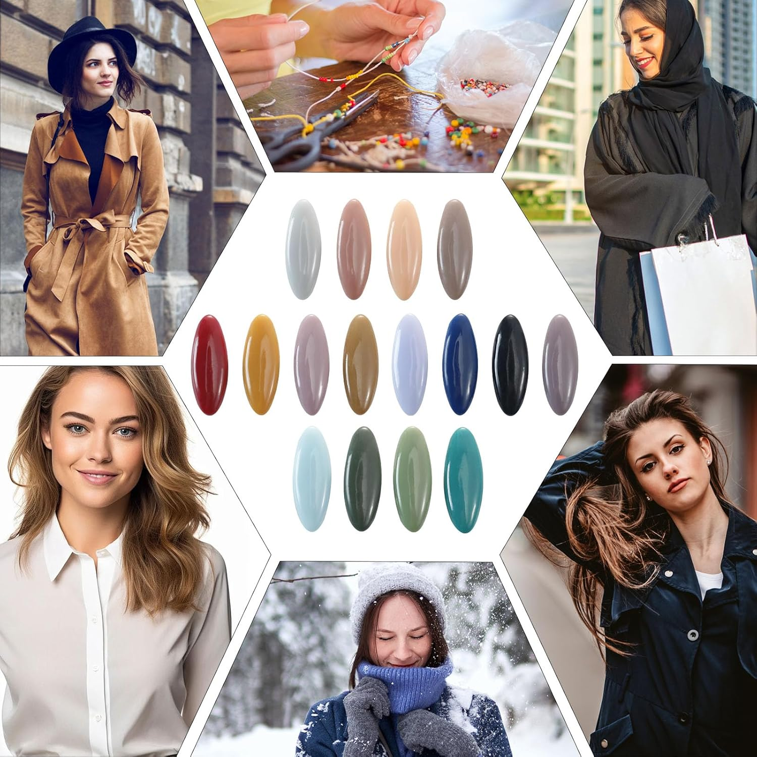 32 PCS Scarf Safety Pins Small Scarves Safety Pins Scarf Clips, Hijab Pins for Women Muslim Colorful Plastic Brooches, Headscarf Pins (Colorful) image number 4