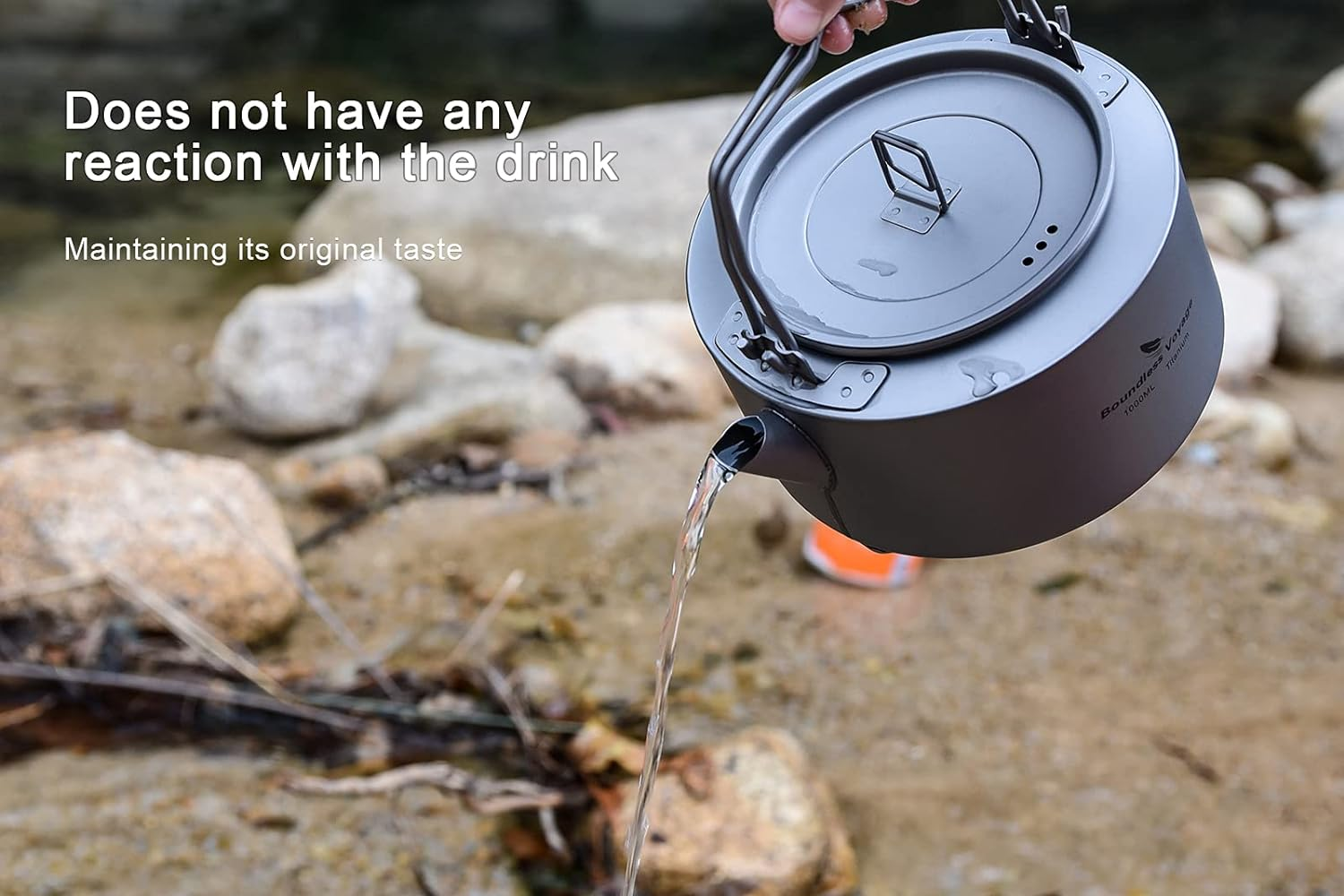 Boundless Voyage Titanium Kettle 700Ml/1.0L with Folding Handle & Filter Ultralight Teapot Outdoor Camping Big Capacity Pot for Boiling Water Coffee Tea image number 1