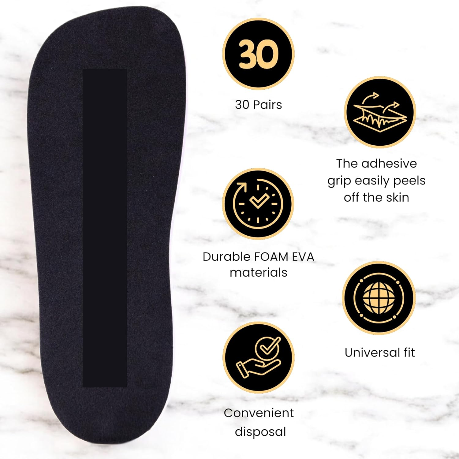 30 Pairs (60Feets) Spray Tan Feet Pads Disposable & Economic FOAM Feet Pads for Spray Tanning,Use in Tanning Booth,Sunless Tanning at Home or Beauty Salon-Non Slip- Comfortable-Hygienic-Ultra Bronzing image number 5