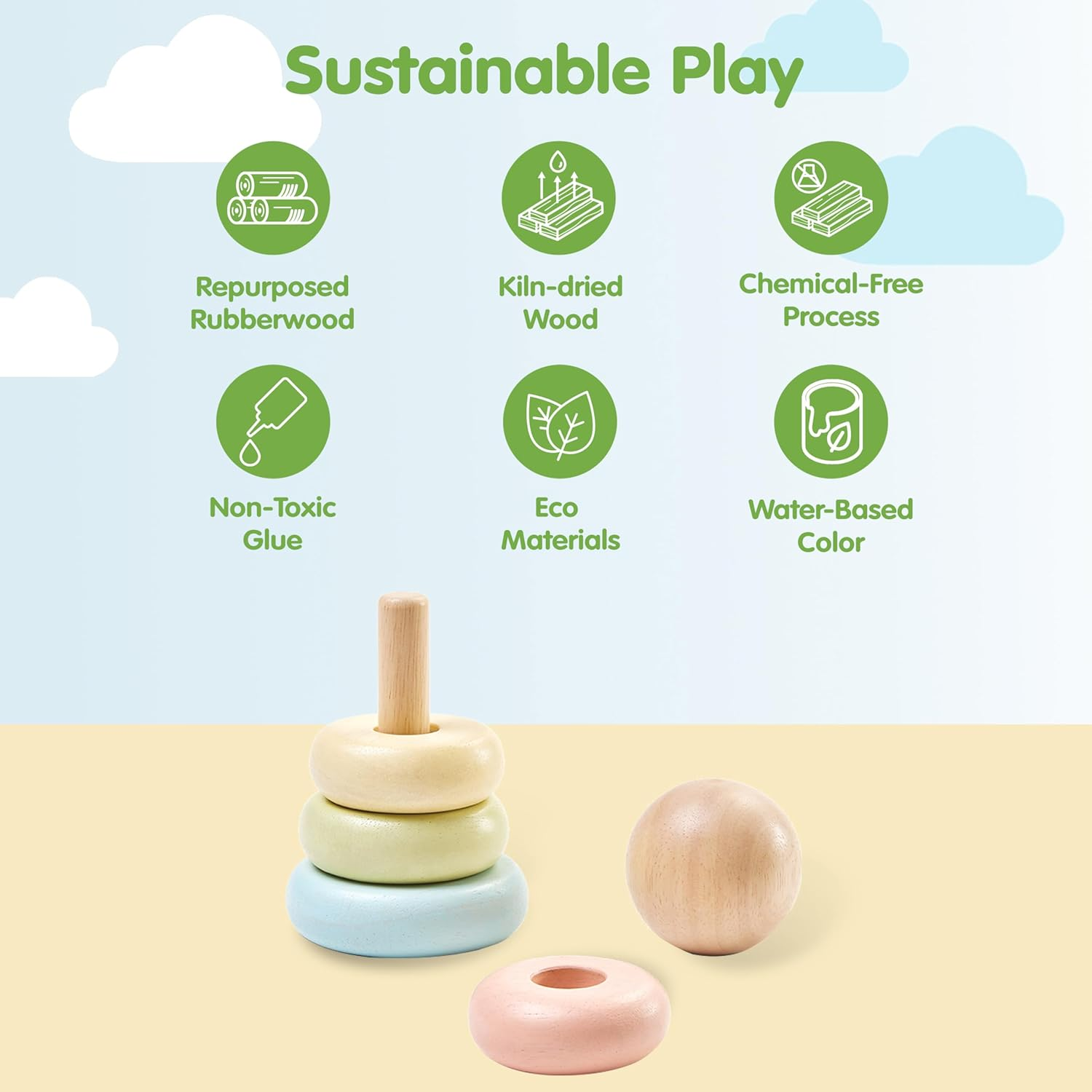 Plantoys - First Stacking Ring - Pastel image number 1