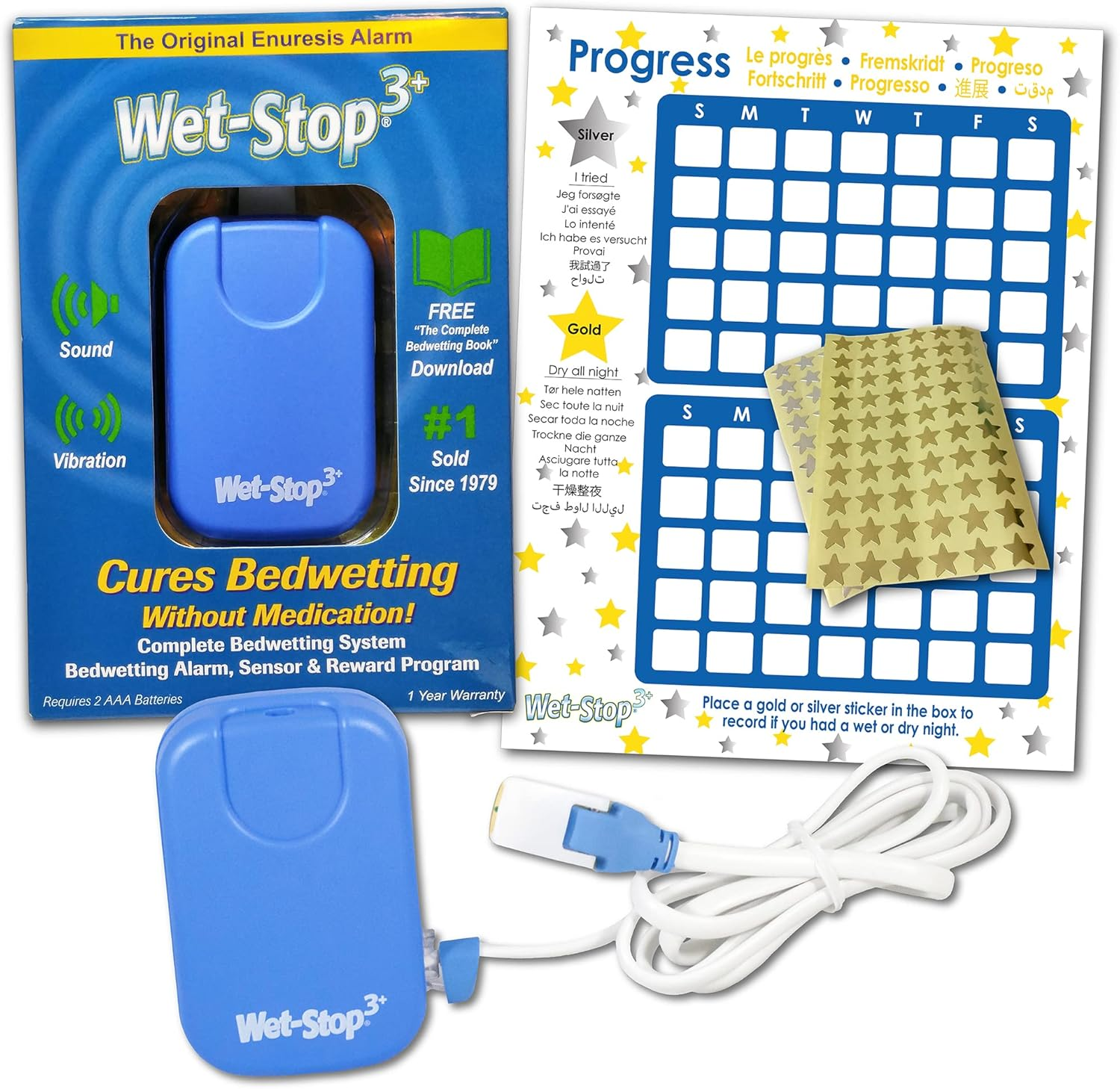 Wet Stop 3 Bedwetting Alarm (BLUE) 6 Alarms & Vibration, Enuresis Alarm, Incontinence, Toilet Training image number 5