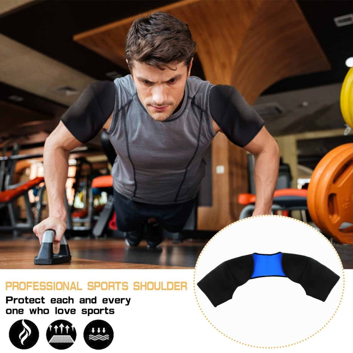 Double Shoulder Support Brace, Shoulder Wrap Protector Shoulder Strap Brace-Breathable Sports Protective Gear for Outdoor Hiking Lifting Sports,Relieve Chronic Tendinitis Pain (L) image number 5