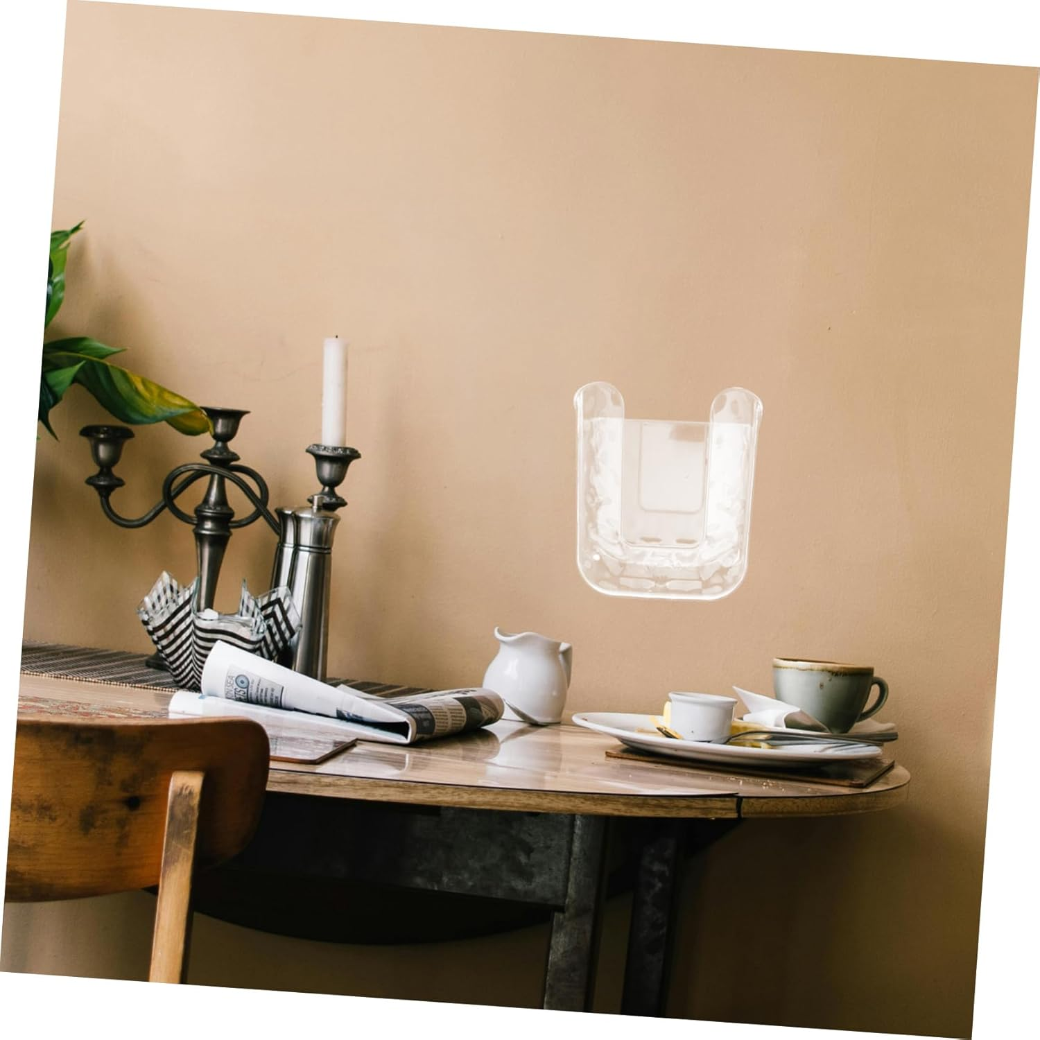 PLAFOPE Minimalist Design Tissue Box Wall Toilet Paper Holder Box Spring Rod Material