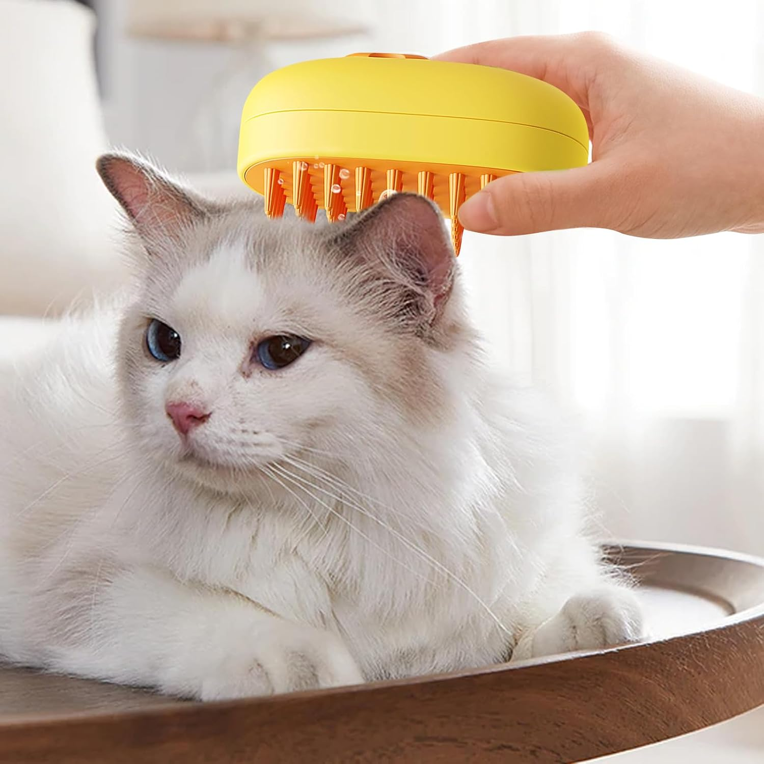 Steamy Cat Brush, Cat Steamy Brush 3-In-1 Cat Steam Brush, Cat Brush with Steam, Steam Cat Hair Brush, Cat Care Brush, Pet Hair Removal Comb for Cat Dog image number 4