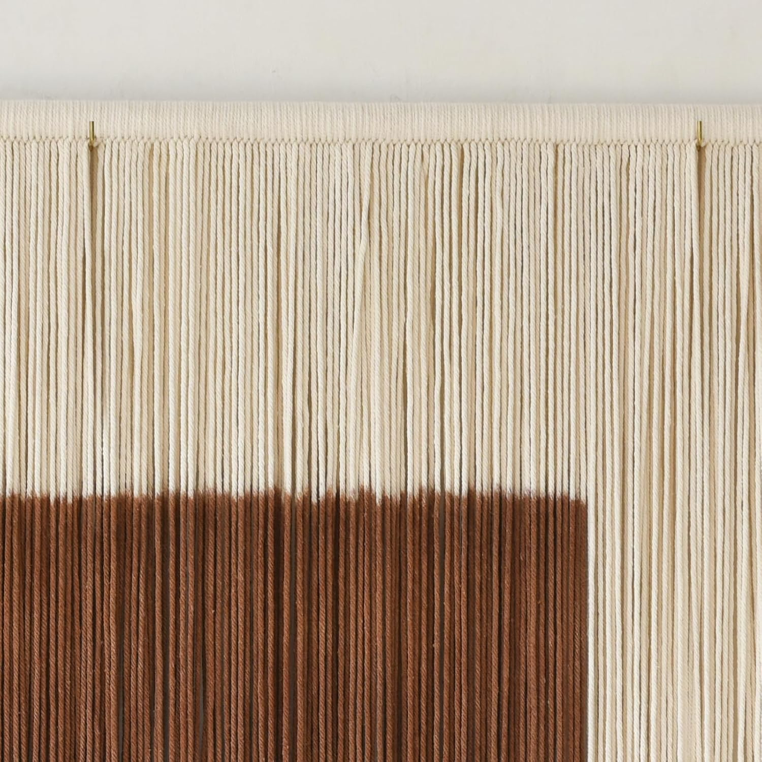 Macrame Wall Hanging Large Dip Dye Tapestry Fiber Wall Art Boho Bedroom D&eacute;cor 57''W*35''L - Coffee image number 5