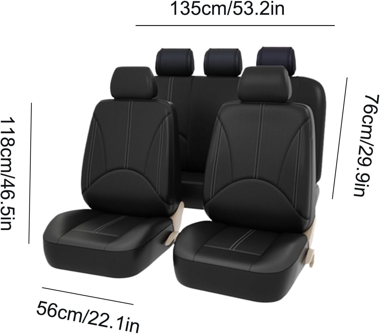 Automotive Seat Covers | Full Set Waterproof Seat Covers for Car - Protector Waterproof Vehicle Accessories for Sedan SUV Van Drivers Passengers Dog Front Back image number 4