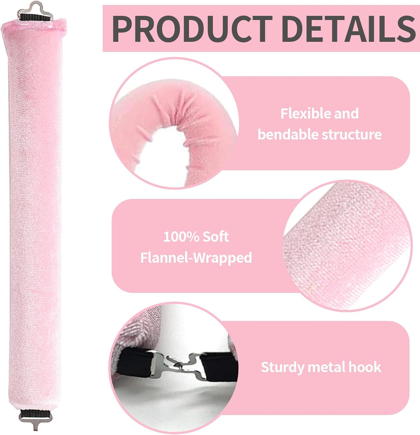 3 Pieces Heat Free Curls, Hanging Curling Rods Hair Curler without Heat, for All Hair Types Heatless Overnight Blowout Rods, for Long Hair Heatless Hair Curlers