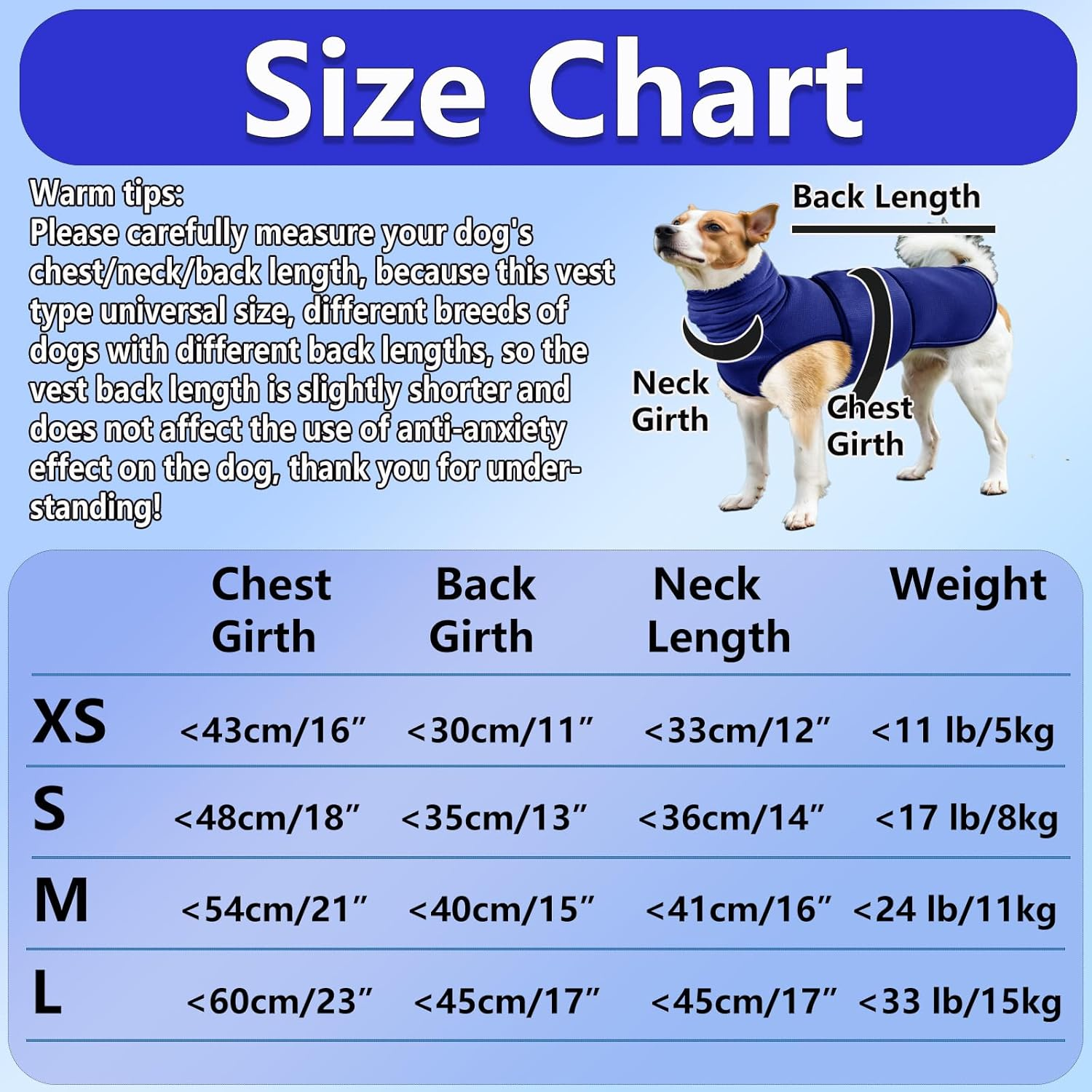 TOPSOSO Calming Vests for Dogs with Hood, Turtleneck Sweater, Calming Vest, Velcro Closure for Easy Adjustment and Reflective Stripes, Dog Coat for Anxious Dogs (Navy XS) image number 2