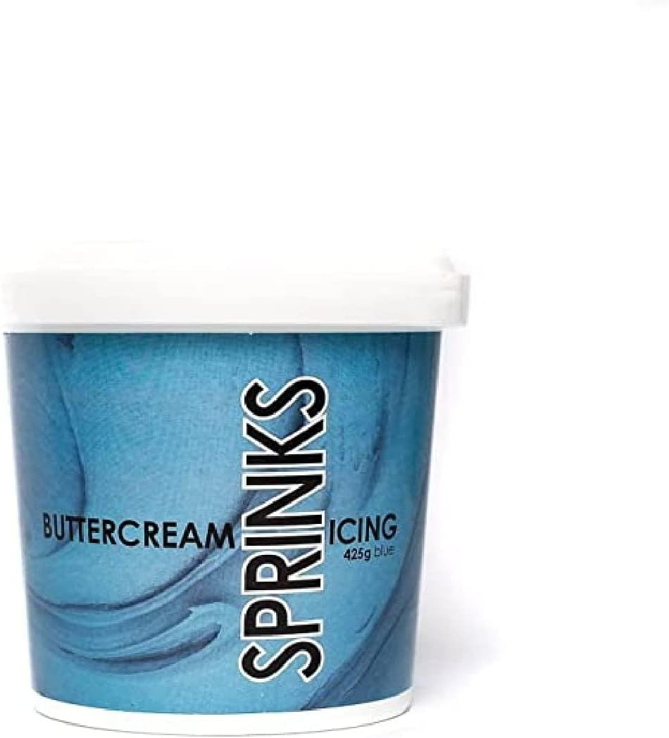 Sprinks Vanilla Flavour Buttercream 425G - Australian Made Buttercream Icing | Ready to Use Buttercream Frosting | Light and Delicious Vanilla Buttercream for Cakes | Whip for Extra Volume | Blue