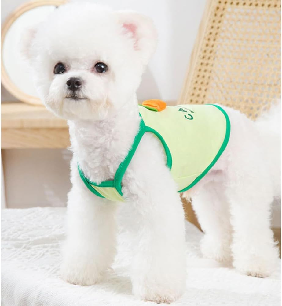 Summer Puppy Skirt Shirt Bunny Carrot Watermelon Printed Clothes Kitten Vests Camisole Puppy Summer Apparel Clothes for Small Dogs Cute Female Dog for Small Medium Dogs Cats