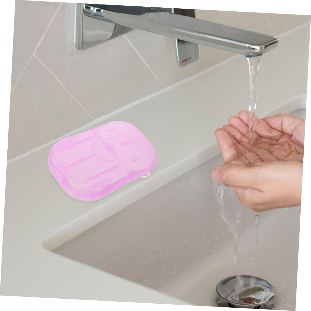 HANABASS Portable Paper Soap Sheets Travel Hand Cleaning Soap Sheets for Camping Safe Refreshing Compact Box Package image number 3