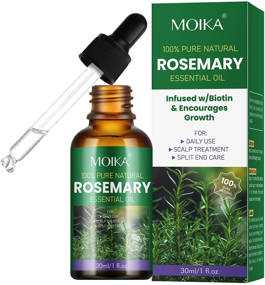 Rosemary Oil, 30Ml - Pure Natural Hair & Scalp Care, Lightweight Formula to Support Stronger Roots, Reduce Breakage & Nourish Lashes - Fast Absorbing for All Hair Types (MOIKA) image number 1