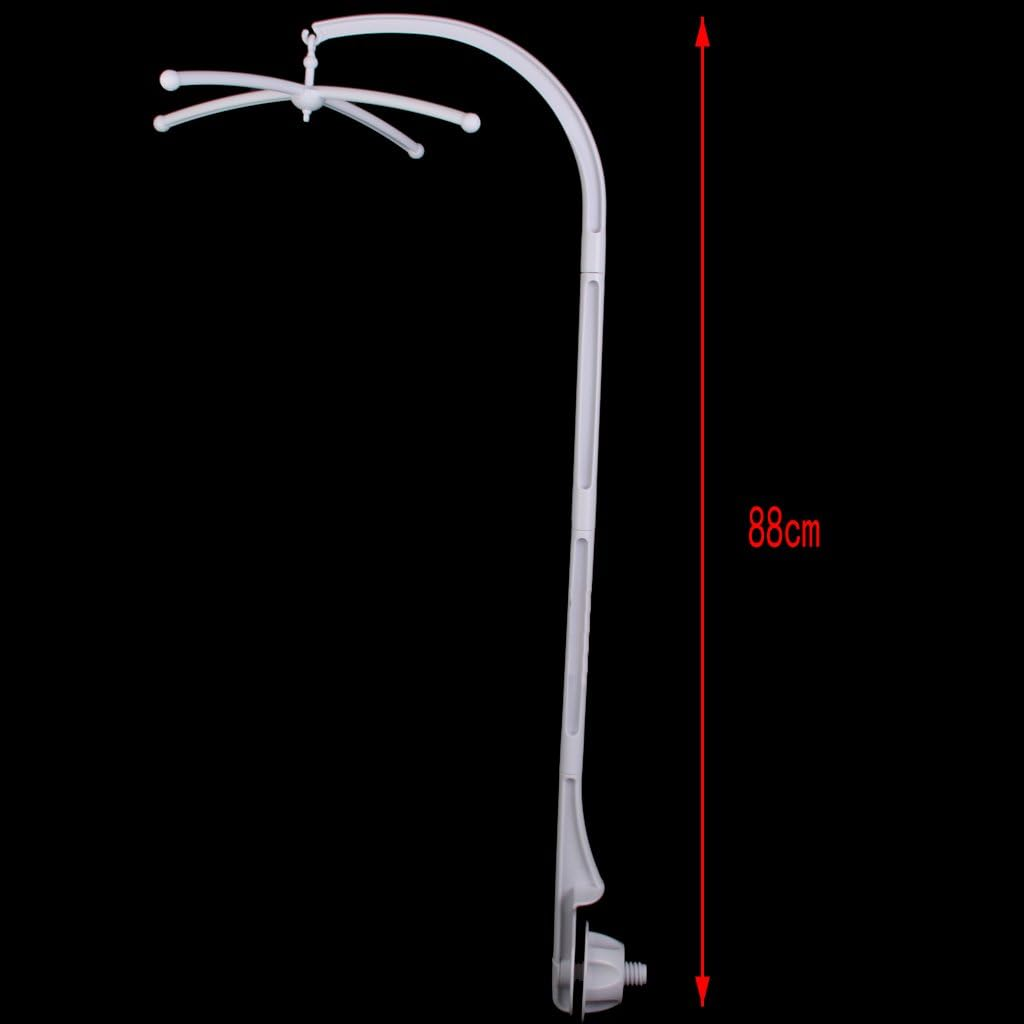 34 Inch Baby Crib Mobile Music Case Holder Arm Bracket Nursery Set, White, Plastic