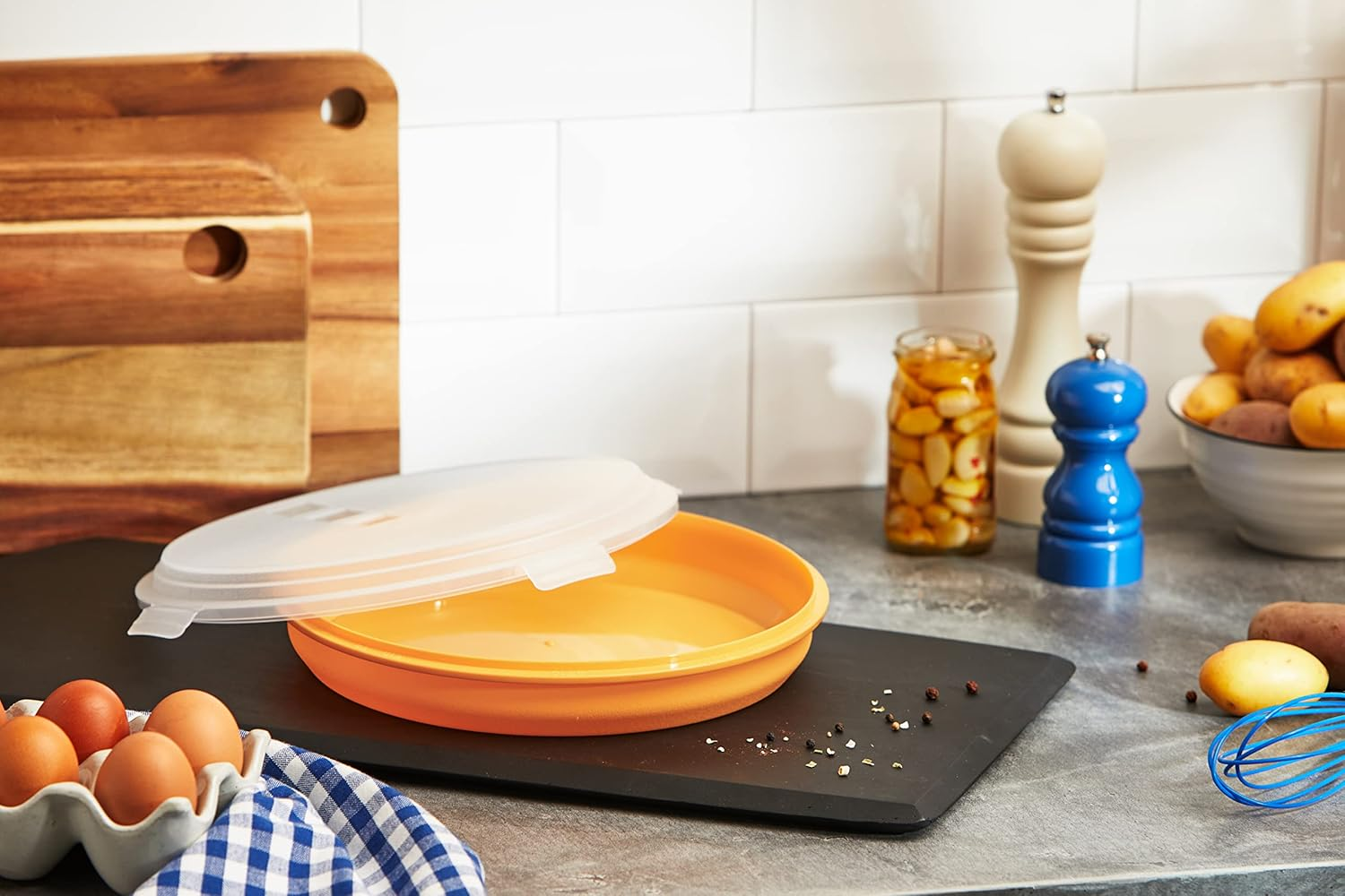 Ibili 749100 Tortilla Box, Plastic, Orange, 26 Cm