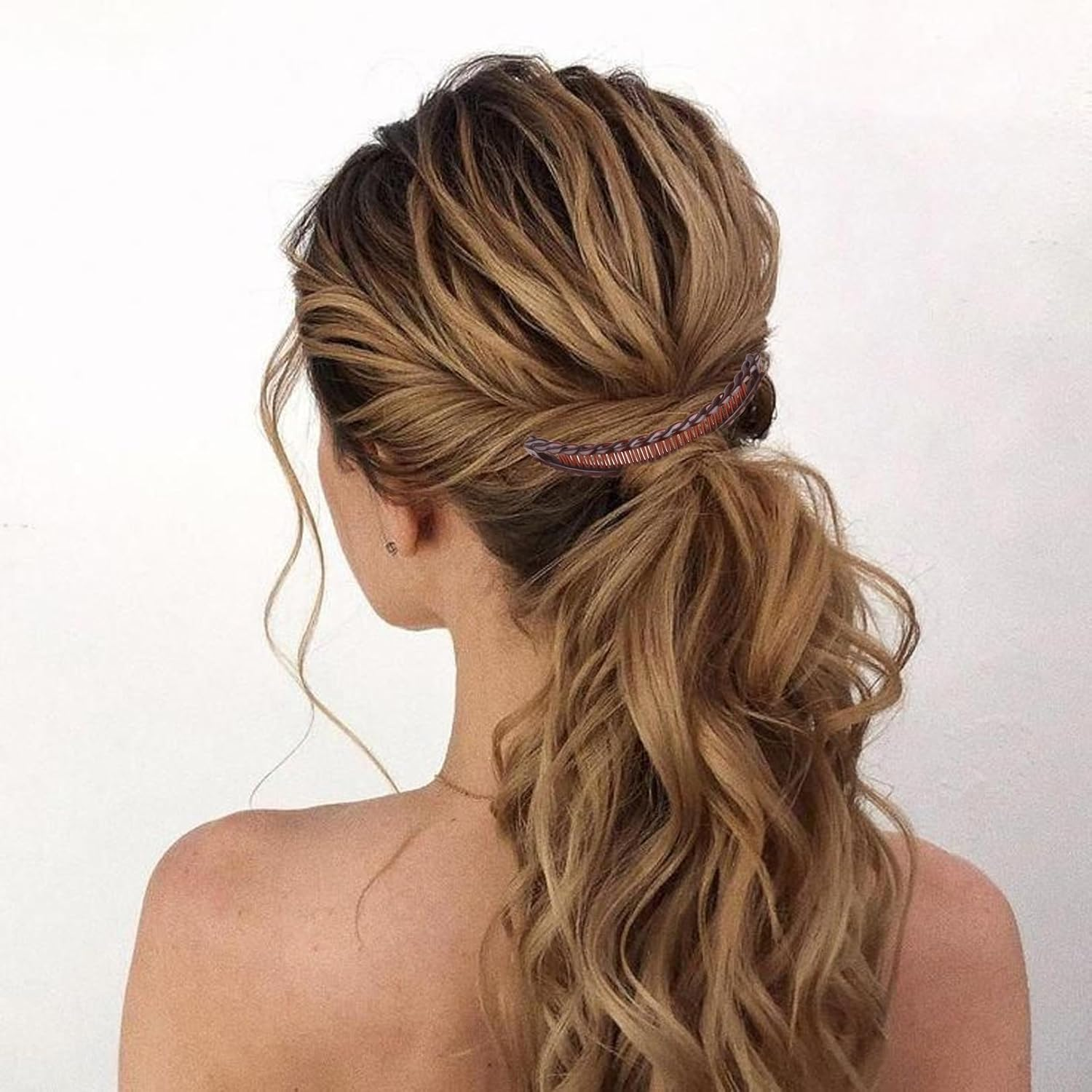 Pack of 3 Banana Clips, Banana Hair Clips, Banana Hair Clips, Banana Clip Hair for Women and Girls (Black, White, Brown)