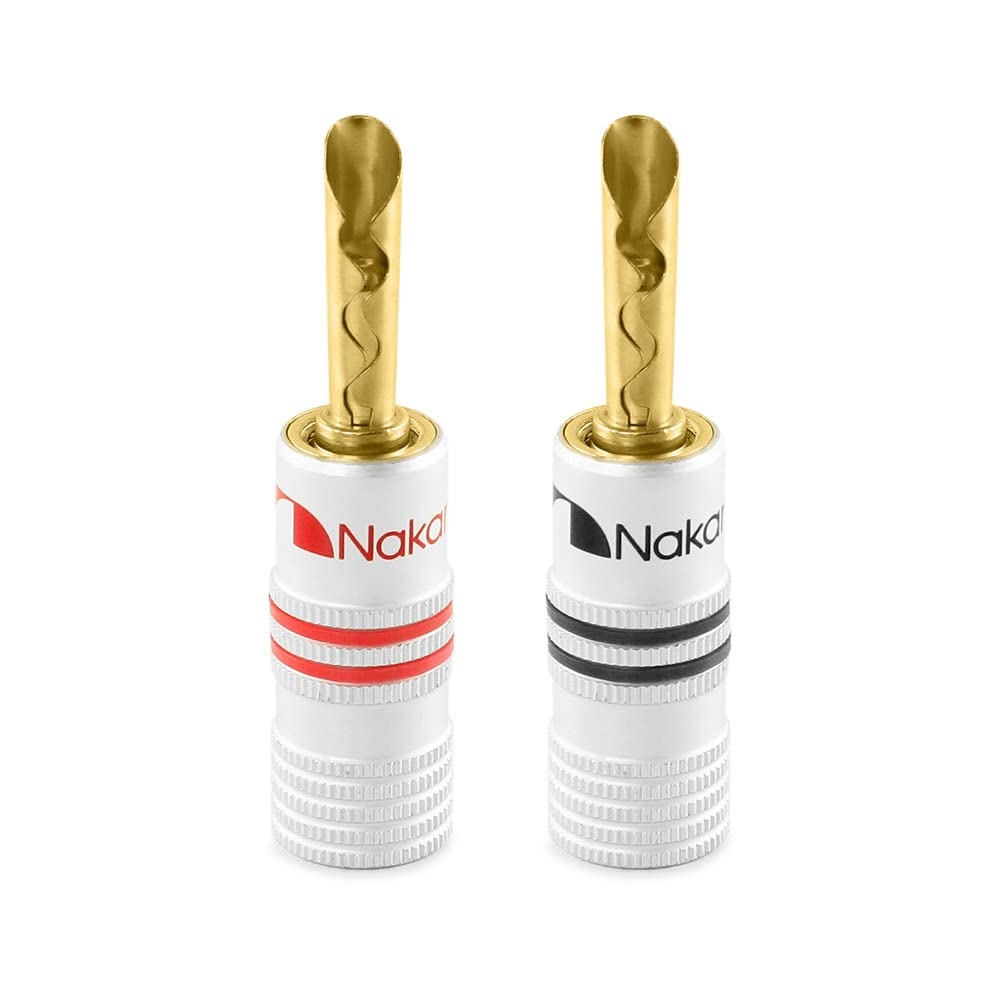 Nakamichi Excel Series 24K Gold Plated Banana Plug 12 AWG - 18 AWG Gauge Size 4Mm Speakers Amplifier Hi-Fi AV Stereo Home Theatre Audio Wire Cable Screw Connector (2 Pcs (1-Pair), BFA Plug) image number 3