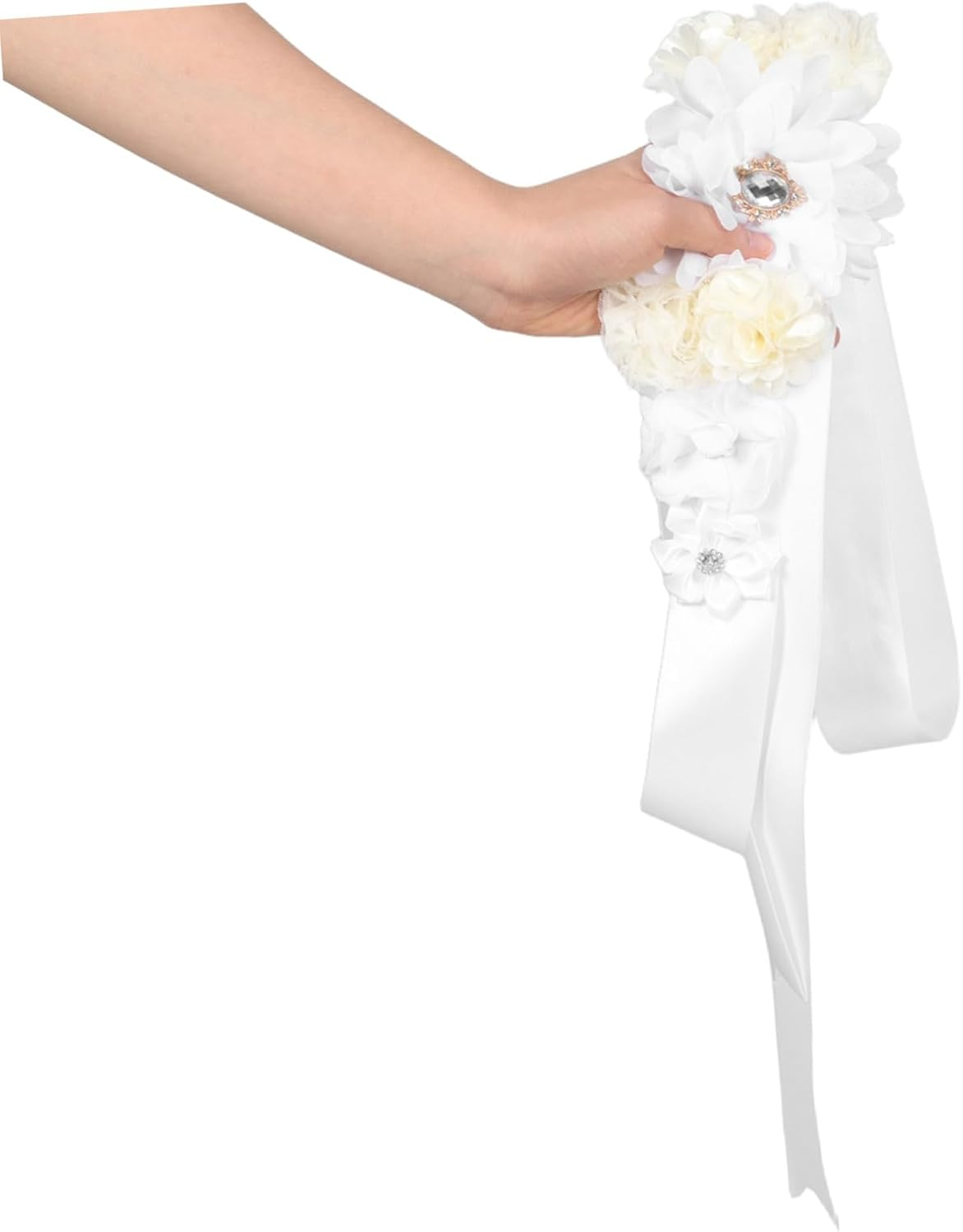 Adjustable Floral Maternity Sash Belt with Soft Breathable Satin Ribbon Comfortable Pregnancy Belly Band for Shower Photoshoot and Special Events image number 5