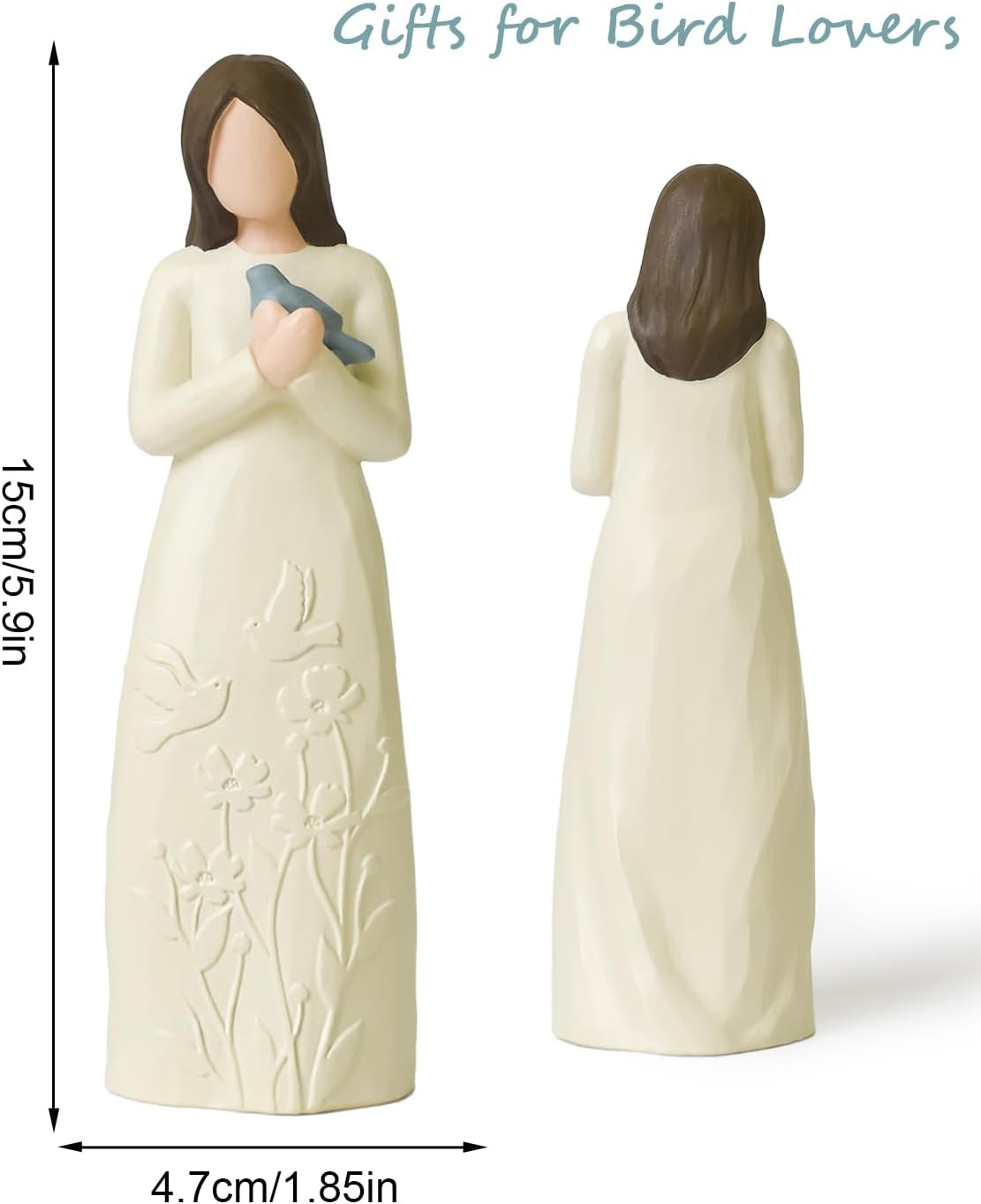 Sympathy Gifts for Loss of Loved One, Memorial & Bereavement Gift, Guardian Figurines with Dove, Grief Gifts for Blue Bird Lover, Women, Friend, Coworker image number 1