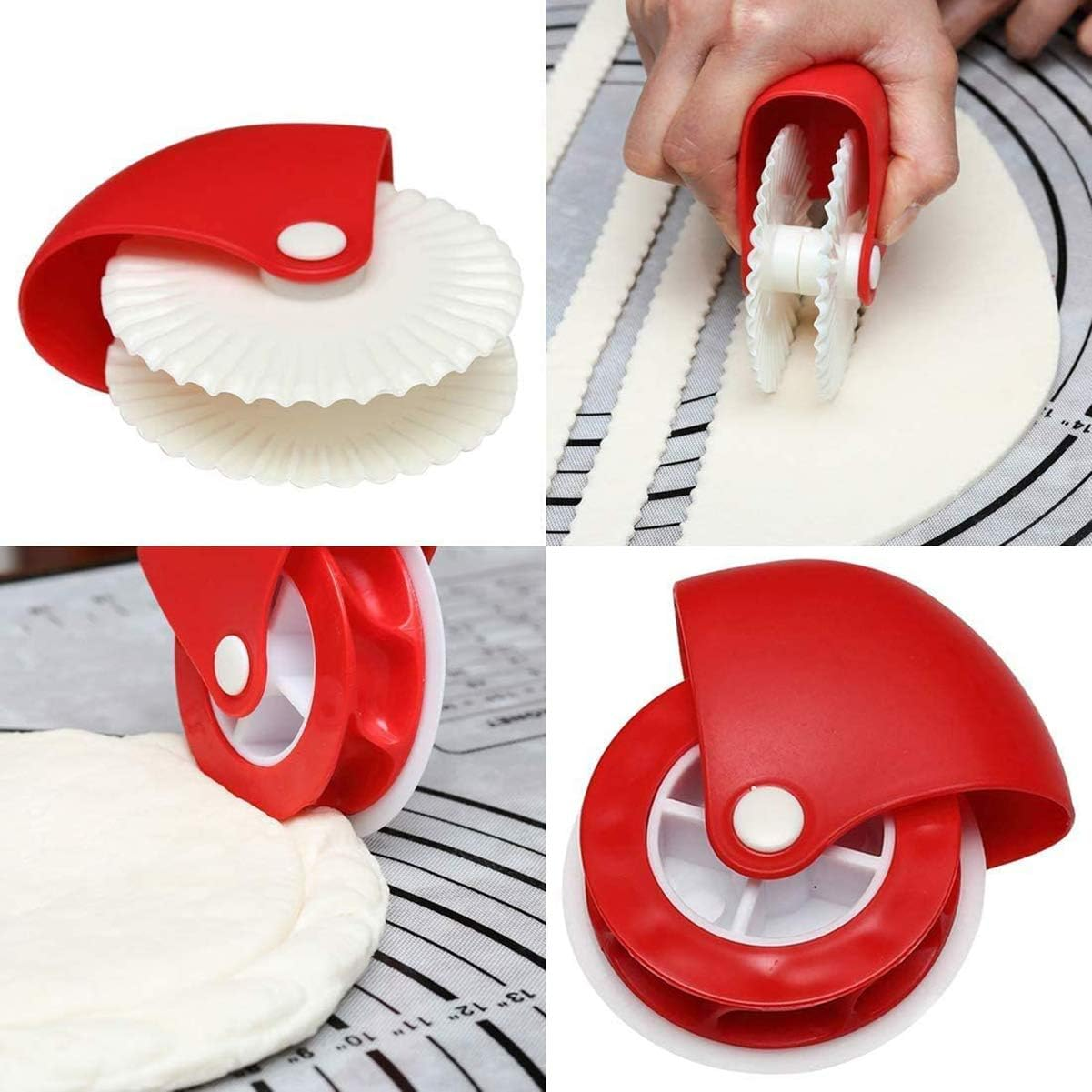 Pastry Wheel Decorator and Cutter, 6Pcs Pie Wheel, Pastry Wheel Roll, Pie Crust Cutter, Pastry Cutter, Pie Cutter, Pizza Pastry Pie Lattice Cookie Biscuit Decoration, DIY Baking Cooking Tool image number 2