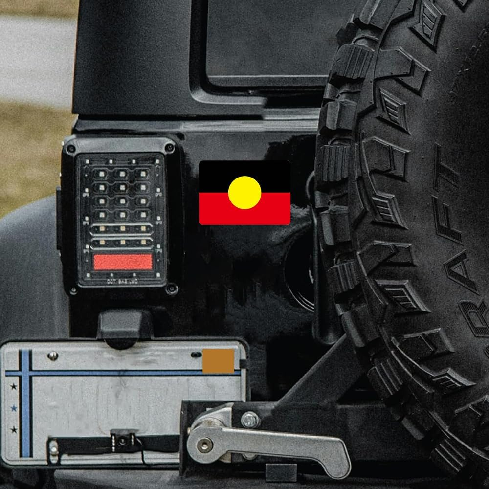 Australia 4 Pack Decals Aboriginal Flag Waterproof Vinyl Sticker Value (3In) image number 2