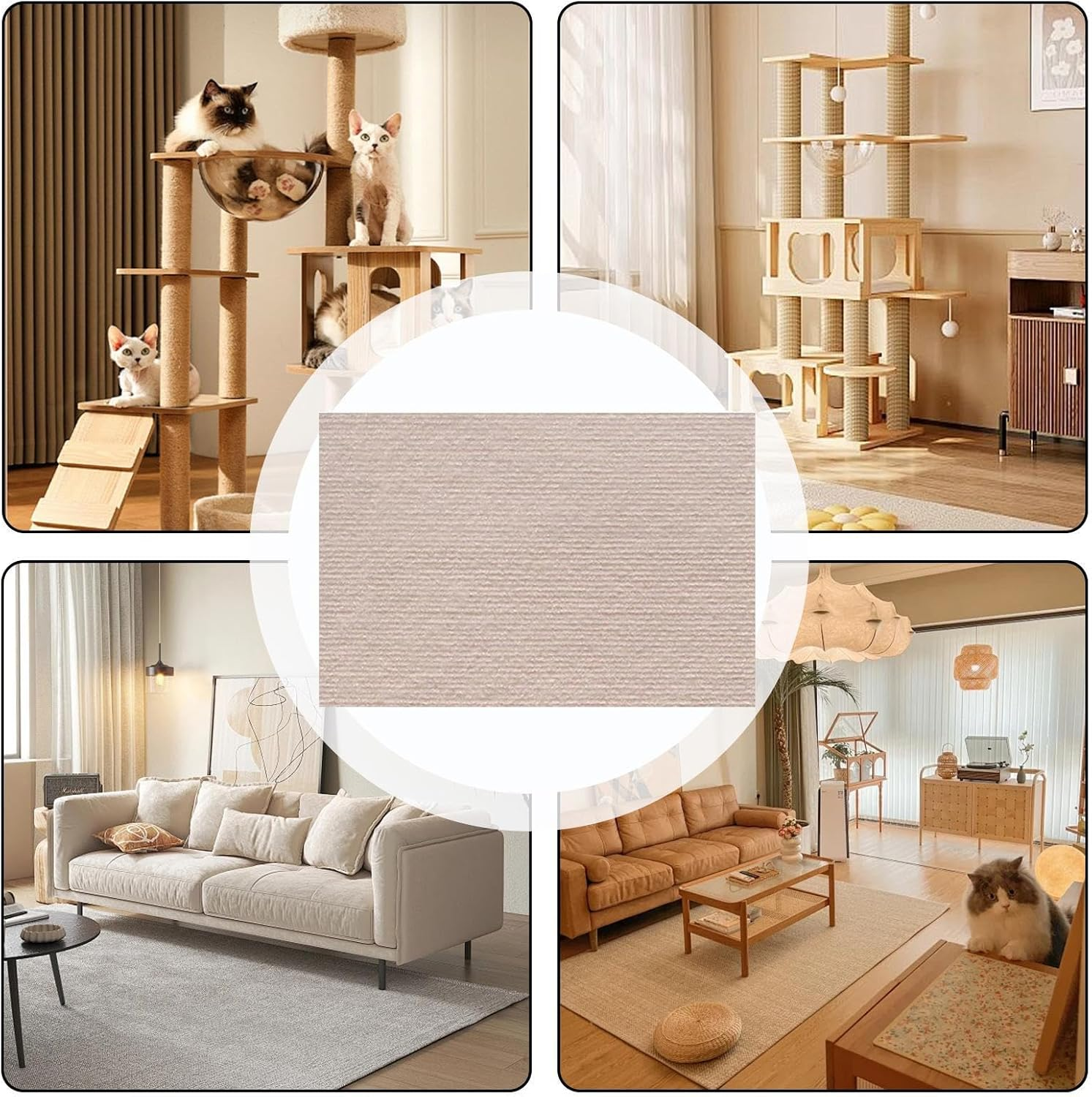 Cat Scratch Mats | Trimmable Cat Mat Cratching Carpet - Flat Scratcher, Carpet Pad Replacement for Posts, Furniture, Tree Shelves, Wall image number 4
