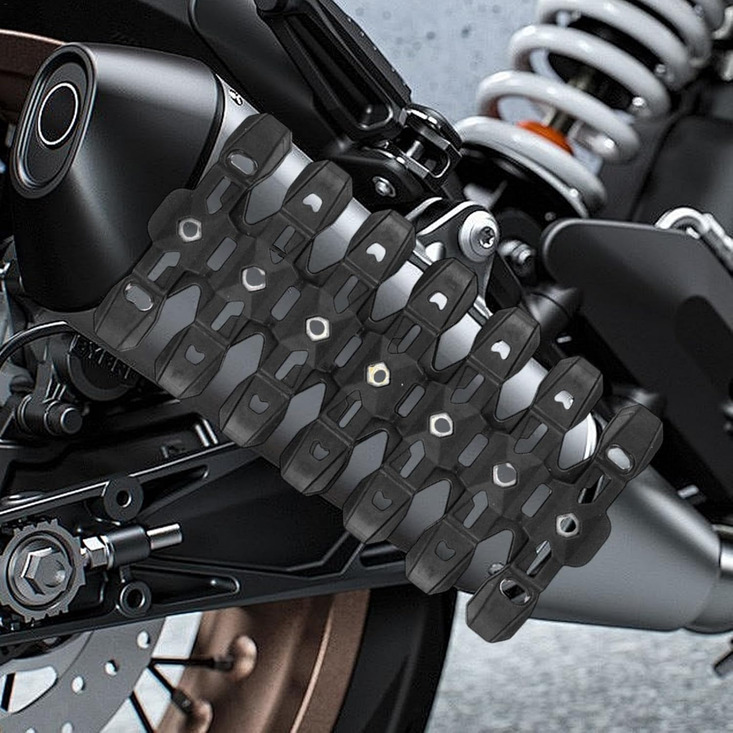 Motorcycle Exhaust Pipe Cover | Exhaust Heat Shield Protector | Lightweight Heat Resistant Exhaust Shield Muffler for off Road, ATV, Exhaust Pipe - Red image number 2