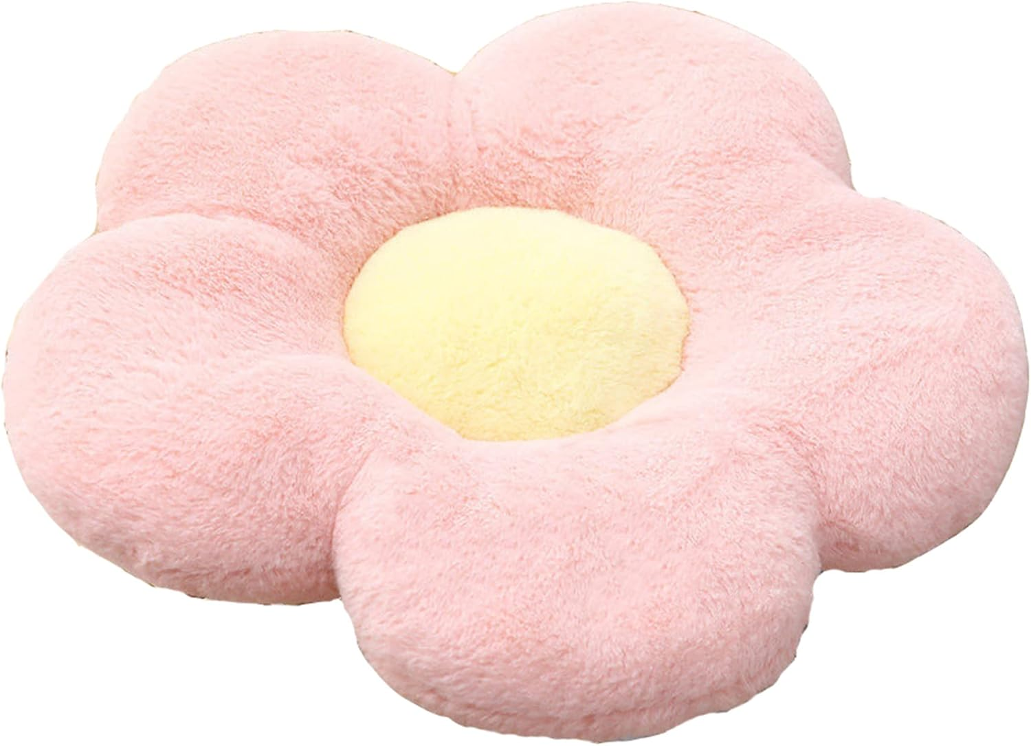 YILANLAN Cute Flower Cushion Plush Floor Pillow Casual Comfortable Pillow Office Living Room Bed Decoration Cushion Simple Room Decoration (40Cm, Yellow)