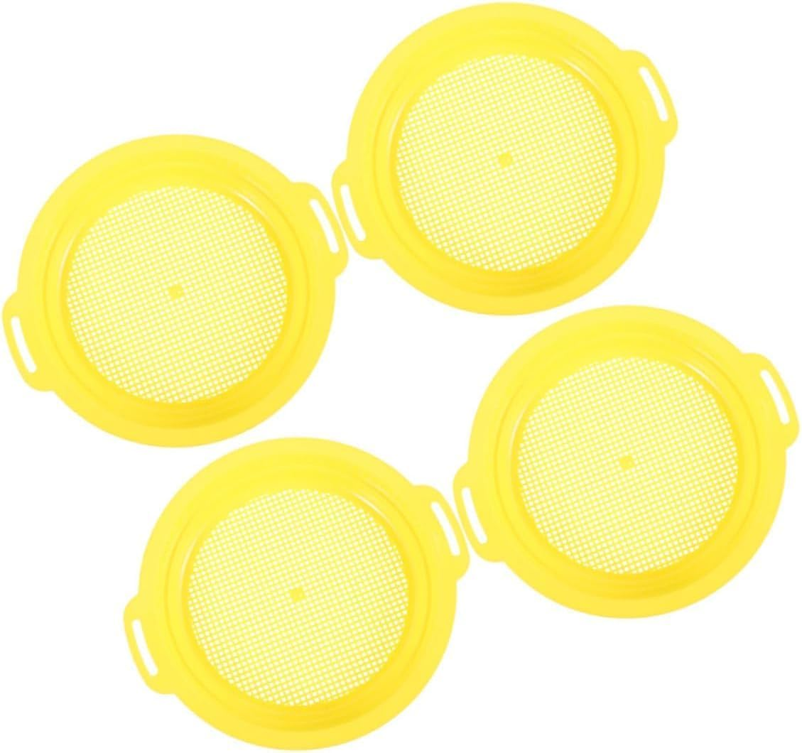 4 Piece Gold Panning Screen Set, Portable Stackable Mining Screens High Efficiency Gold Filtering Tools for River Prospecting image number 2