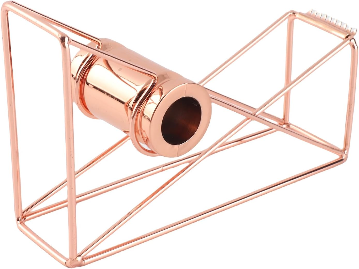 Jeffergarden Metal Hollow Adhesive Tape Dispenser Stylish Desktop Tape Holder for School Office Supplies (Rose) - Gold image number 5