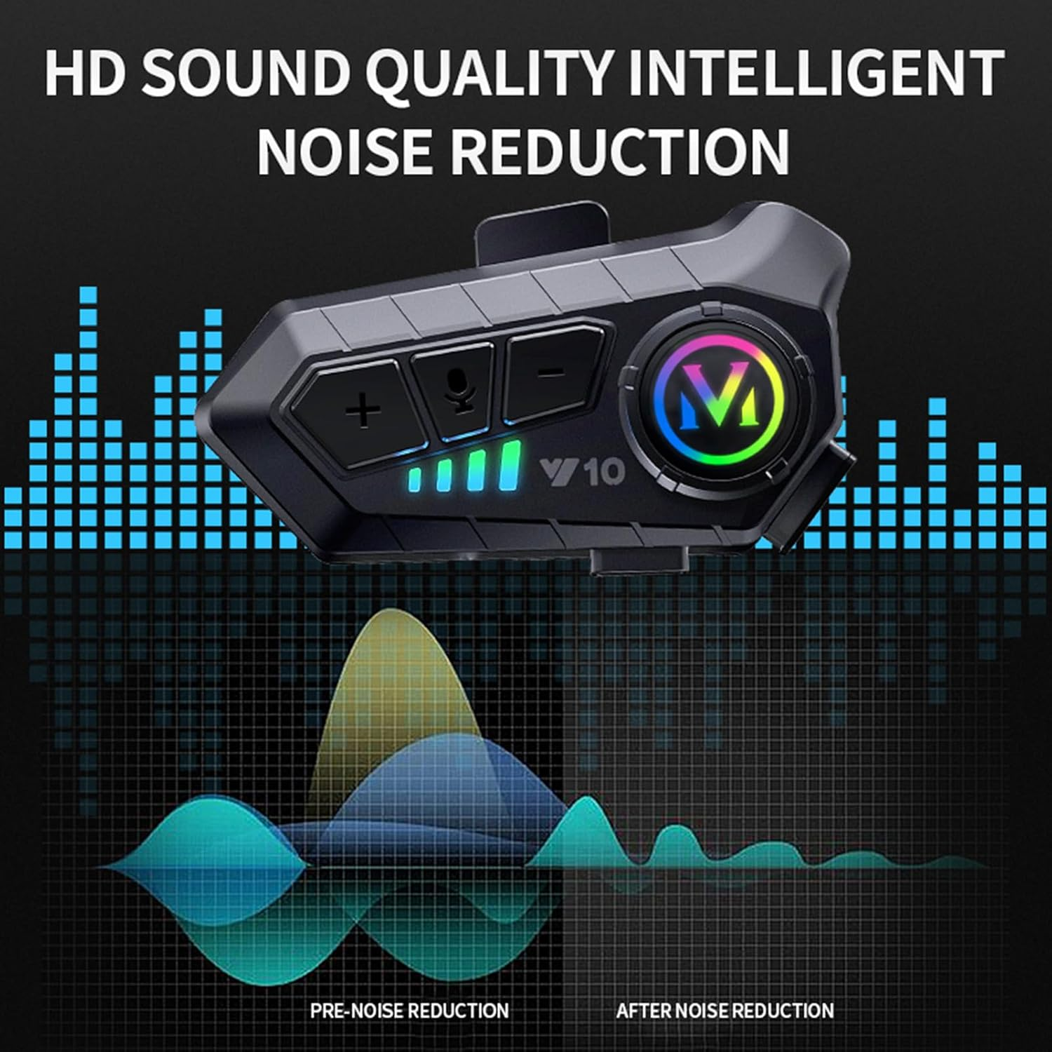 Xinyee Y10 Motorcycle BT5.3 Intercom Headset Noise Cancellation Compatible with a Variety of Helmets image number 6