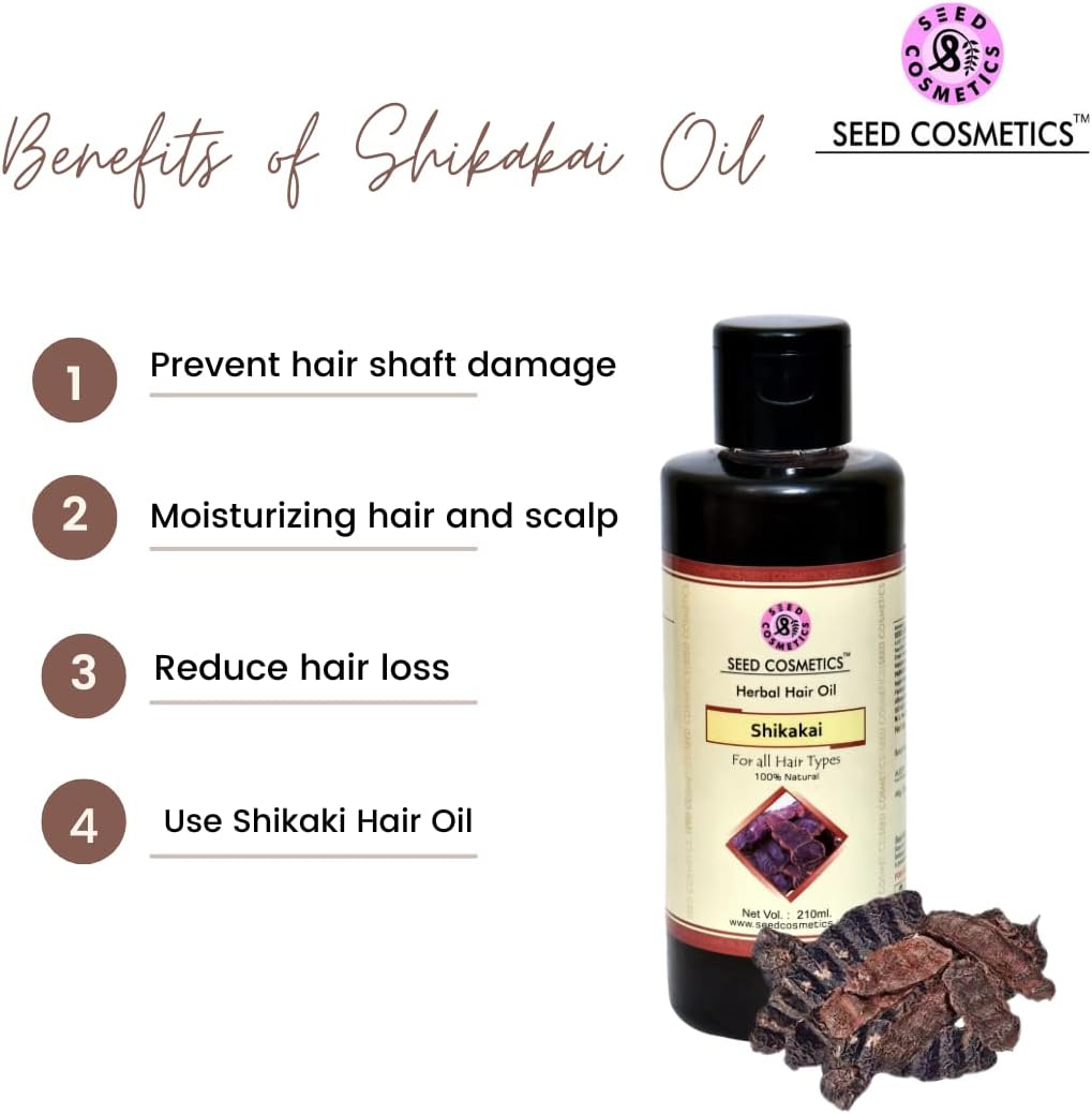 Shikakai Hair Oil | Enriched with Natural Herbs | for Hair Strengthening | for Men & Women | Pack of 4 (4 X 210Ml) image number 1