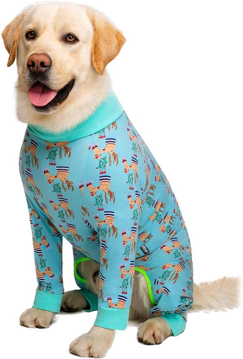 Christmas Surgery Recovery Suit Female Male for Dogs after Surgery Medium Large Dogs Onesie,Lightweight Dog Recovery Suit for Shedding Prevent Licking Surgical Wound,Dog Pajamas Pjs ,Full Belly image number 3