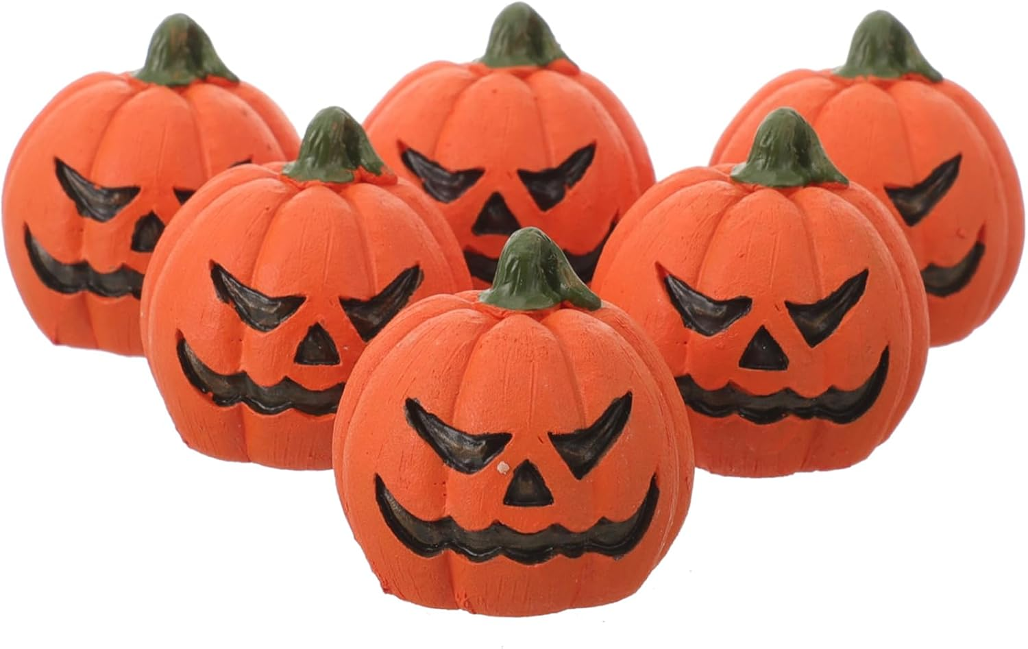 Yardwe 6Pcs Fish Tank Decoration Miniature Halloween Pumpkin Ornament Halloween Pumpkin Decor Desktop Adornment Halloween Miniatures Miniature Halloween Ornament Halloween Party Favors