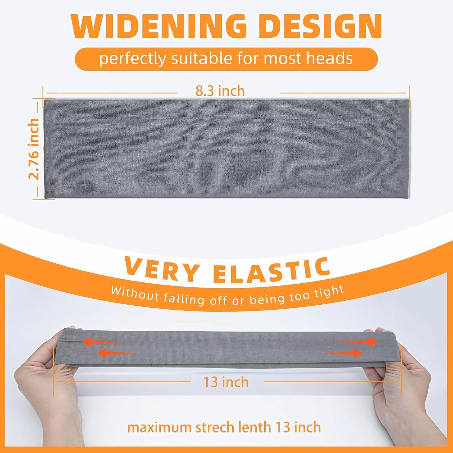 8 PCS Sports Elastic Hairband,Soft Cotton Elastic Hair Band That Non Slip Headband Doesn'T Tighten the Head,Fashionable Anti-Slip Hair Band,Suitable for Running,Outdoor Sports,Makeup,Yoga,Workout - A image number 5