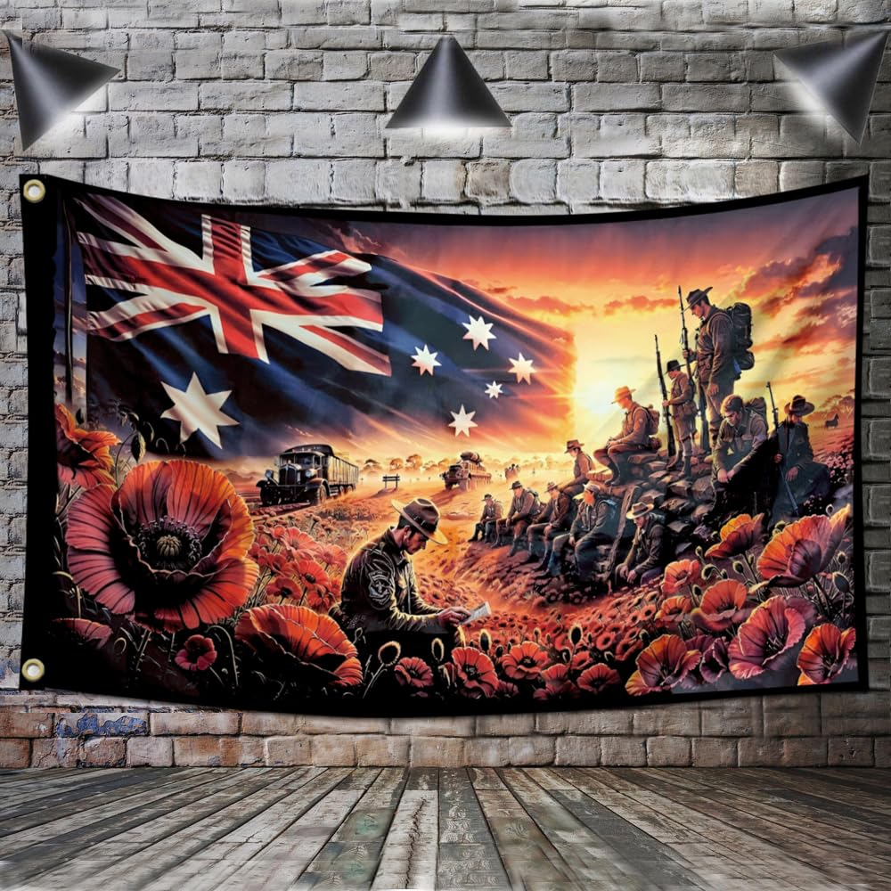 Naerza 150X90Cm Lest We Forget Aussie Artist Heroic Tribute 3 * 5FT Flag image number 4
