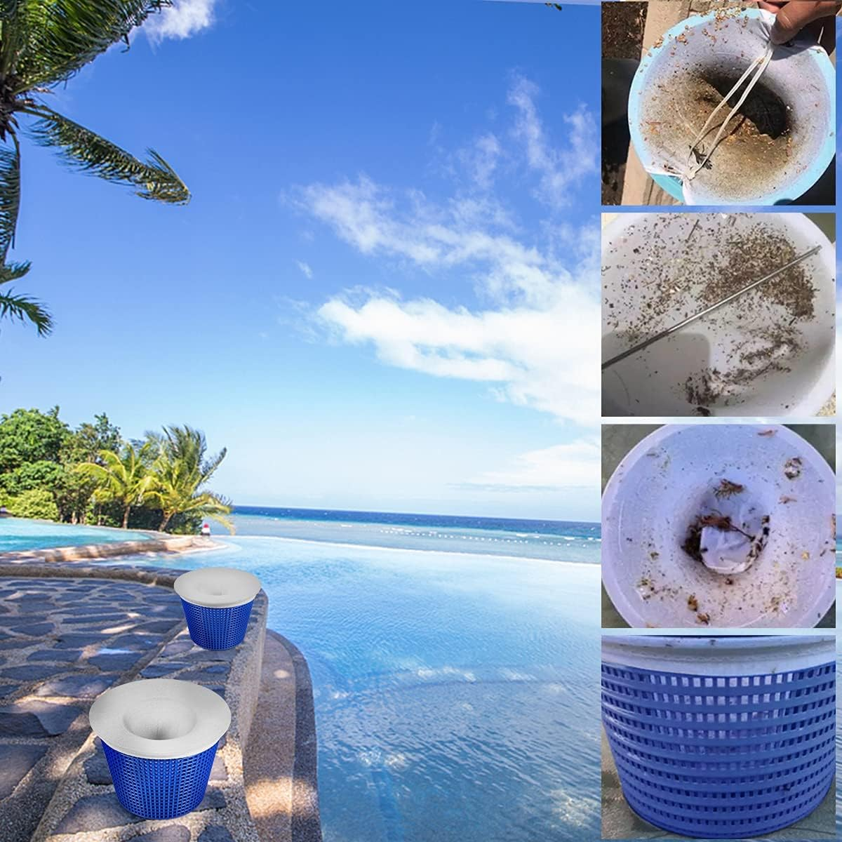 40Pcs Reusable Pool Skimmer Socks, Ultra Fine Mesh Filter Sock Net for Skimmer Baskets, Skimmers Cleans Debris and Leaves for Pools