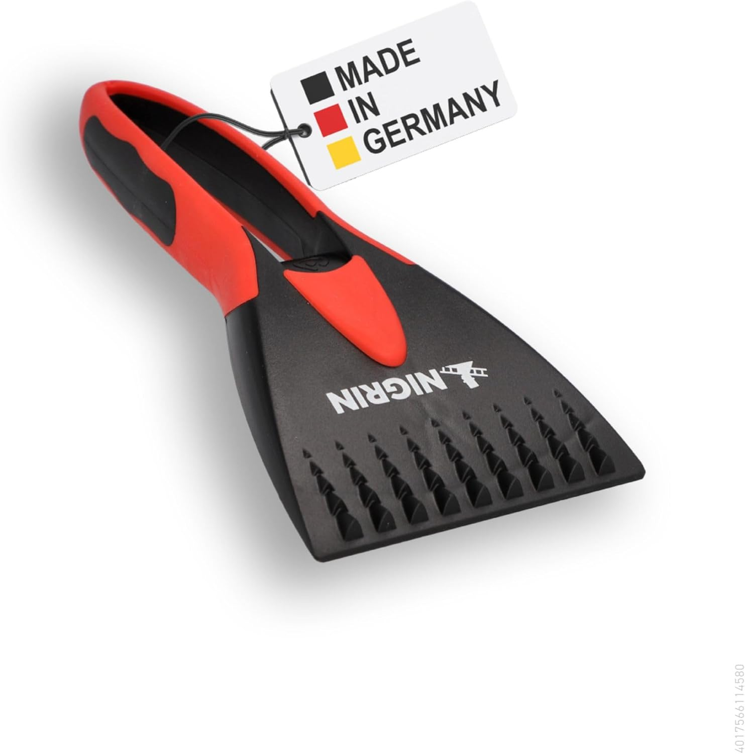 NIGRIN Car Ice Scraper Windscreen Scraper for Winter, Ergonomic Soft Handle, Stepped Ice Breaker Prongs Black/Red, Pack of 1 image number 2
