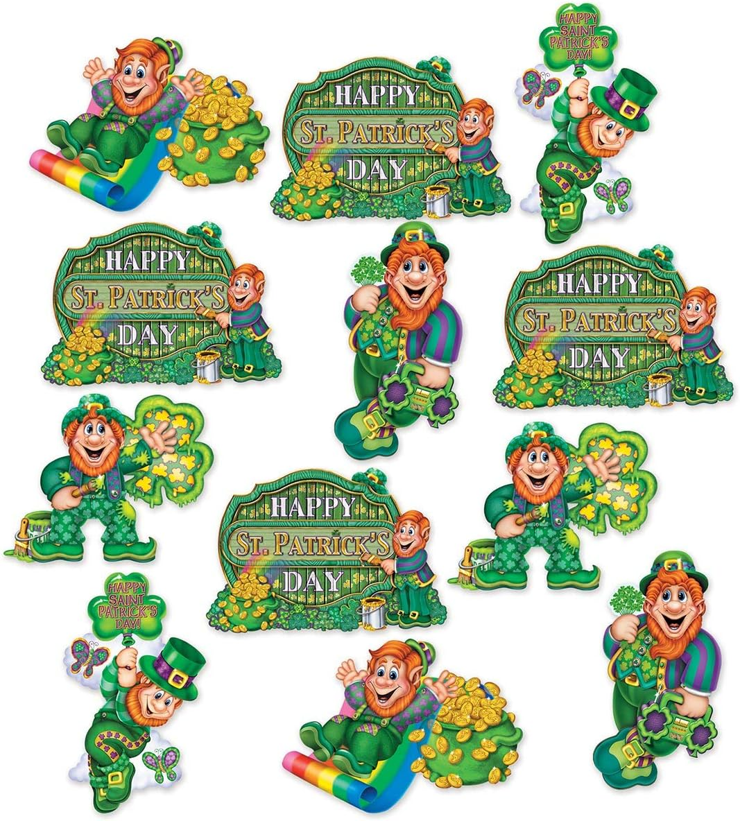 Beistle St Patrick'S Day Cutouts, 12"-14", Multicolor