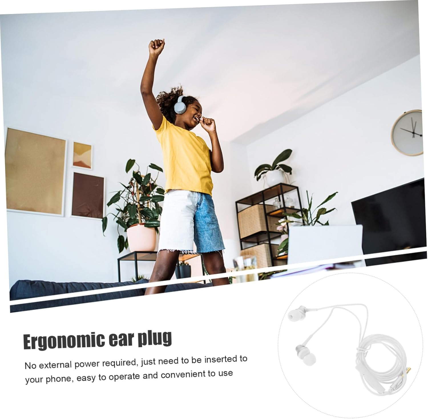 GARIOUANS Ergonomic In-Ear Earbud Headphones Wired Jack for Phone Tablet Laptop Comfortable Fit with Sound Isolation and Long Wear Design Random Color image number 4