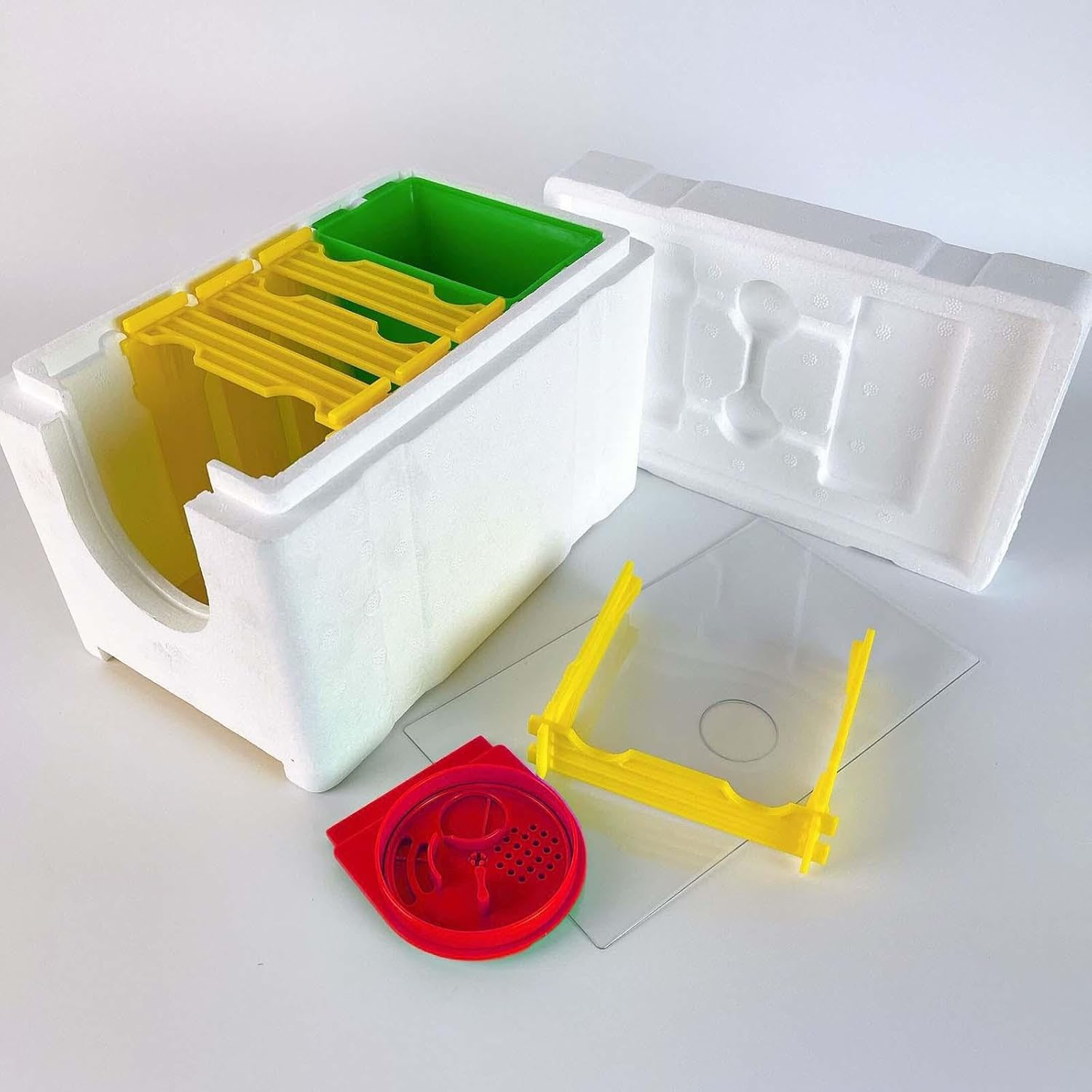 Queen Bee Breeding Box Bee Queen Mini Mating NUC Box Bee Apidea Mating Hive Breeding Box, Red Door image number 2