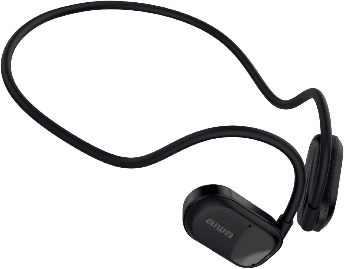 Aiwa Open-Ear Sports Bluetooth Headphones with Microphone, Black AWA4AC-BLK